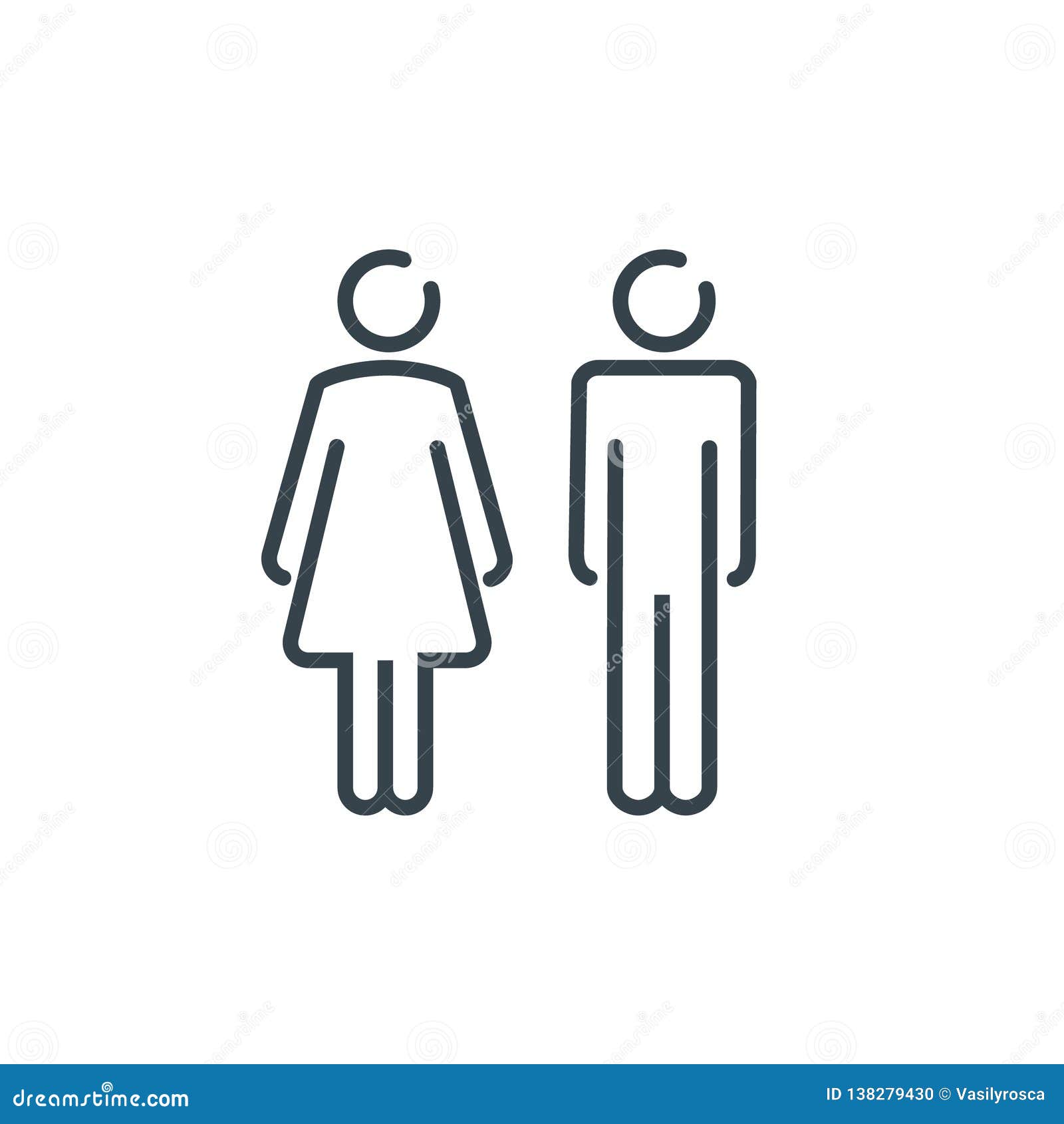 WC Sign Restroom Icon. Toilet Bathroom Male And Female Symbol. Wc