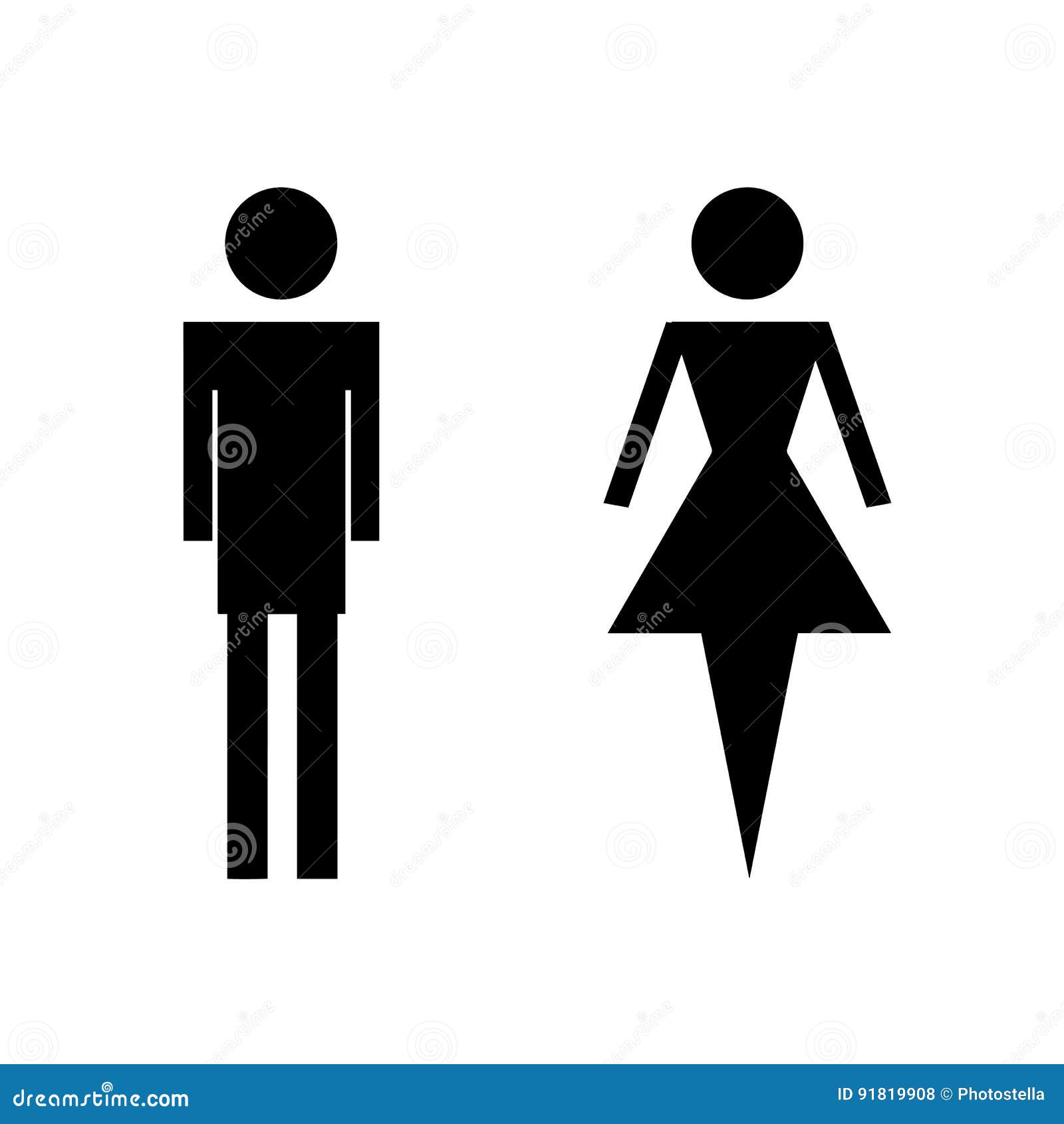 Referendum plank Decoratief WC-toiletpictogrammen - Man En Vrouwenvector Vector Illustratie -  Illustration of persoon, stijl: 91819908