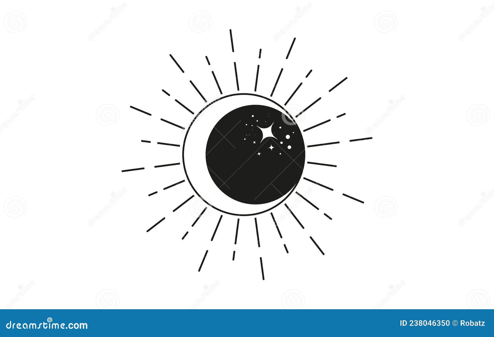 Vector Illustration Of Circular Sun Tattoo With Pointed Rays In Abstract  Design Depicted On A White Background Vector, Pointed, Glory, Round PNG and  Vector with Transparent Background for Free Download