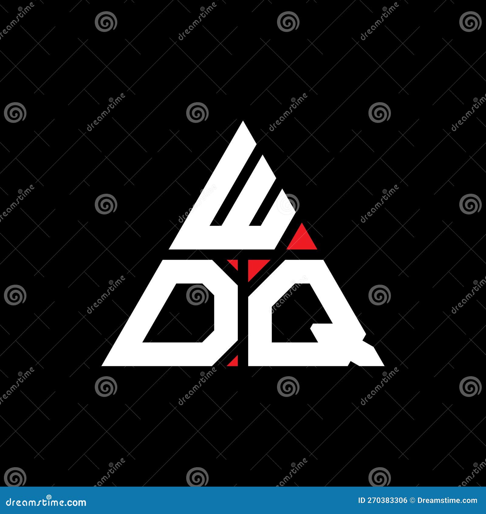 wdq triangle letter logo  with triangle . wdq triangle logo  monogram. wdq triangle  logo template with red