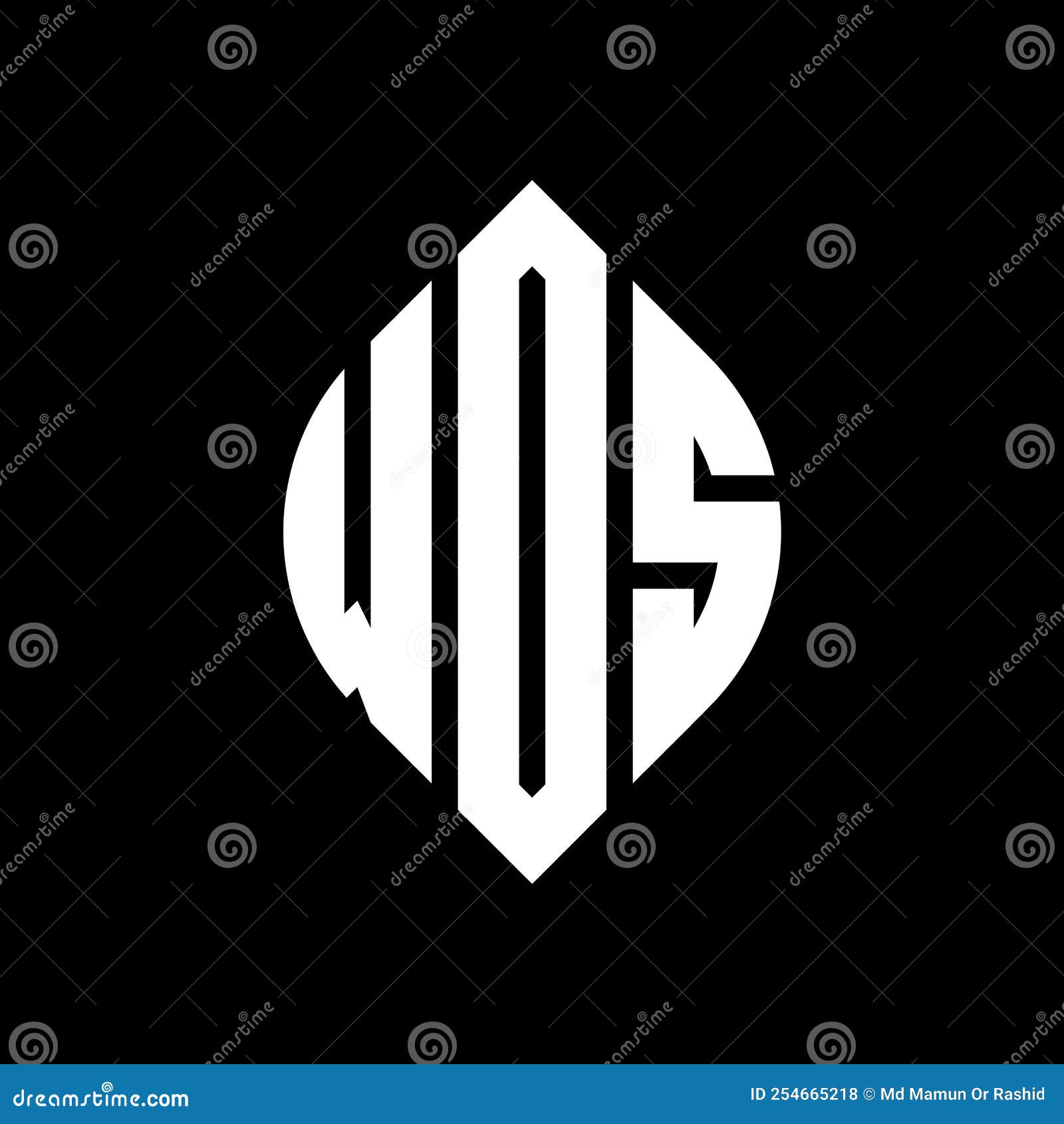 wds circle letter logo  with circle and ellipse . wds ellipse letters with typographic style. the three initials form a