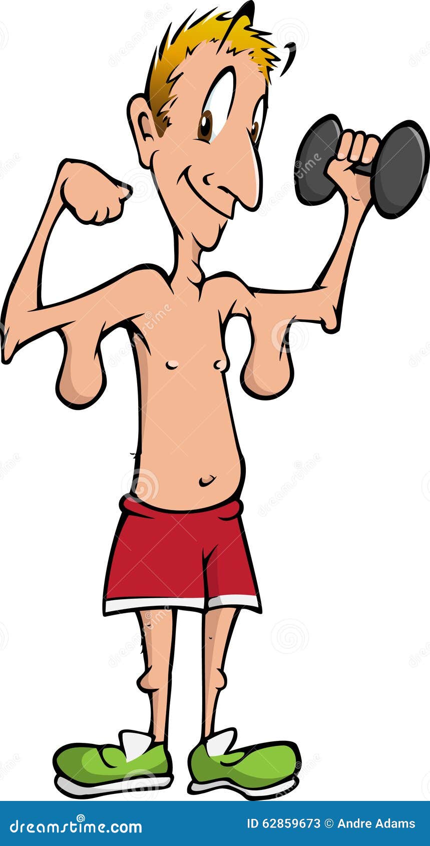 Weakling stock vector. Illustration of lifting, barbell - 62859673