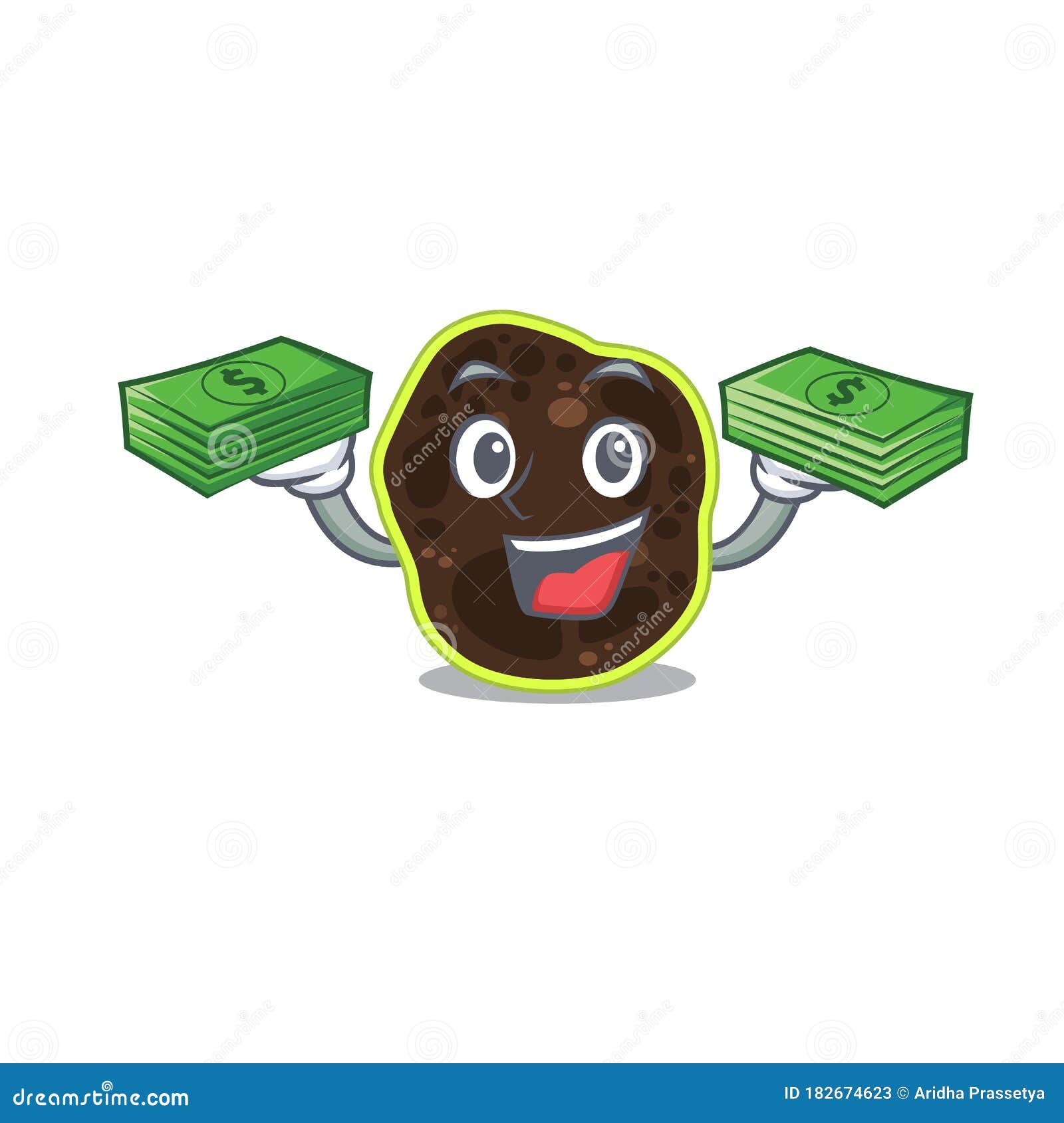 A Wealthy Firmicutes Cartoon Character with Much Money Stock Vector ...