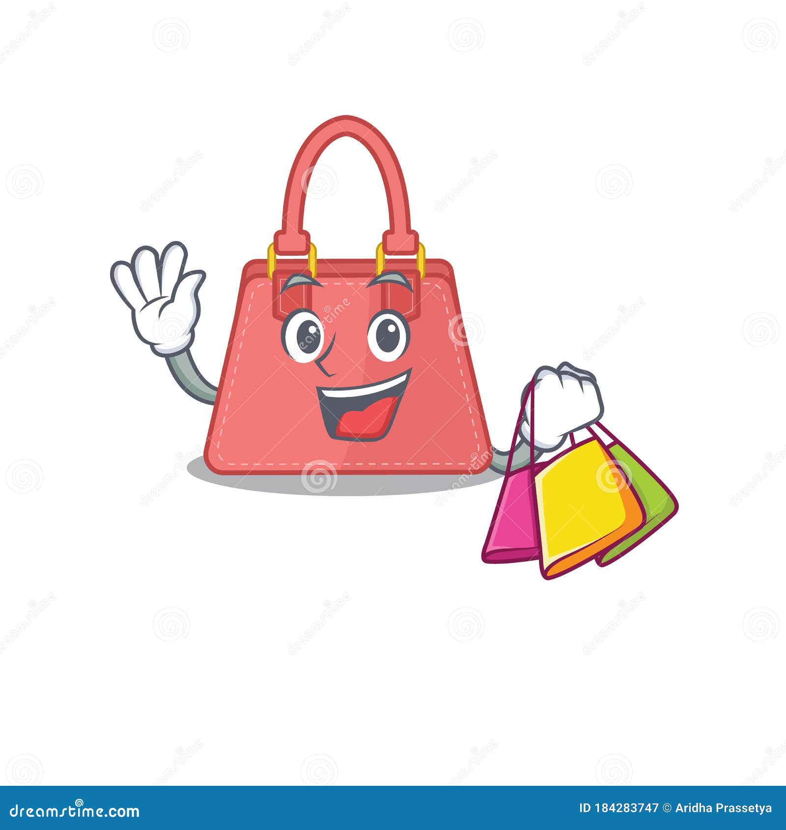Wealthy Women Handbag Cartoon Character with Shopping Bags Stock Vector -  Illustration of emotion, discount: 184283747