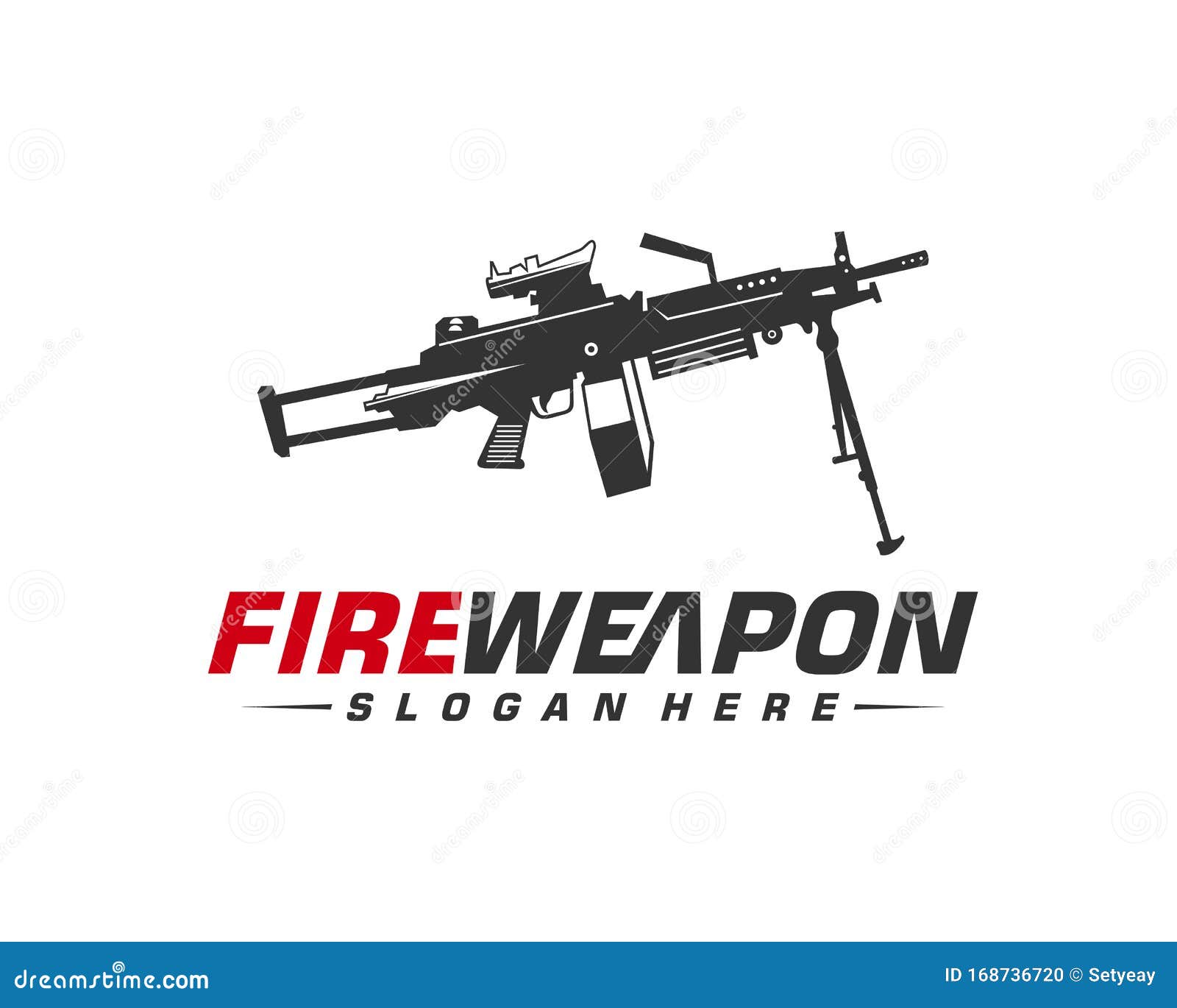 weapon fire logo  , machine gun ,  