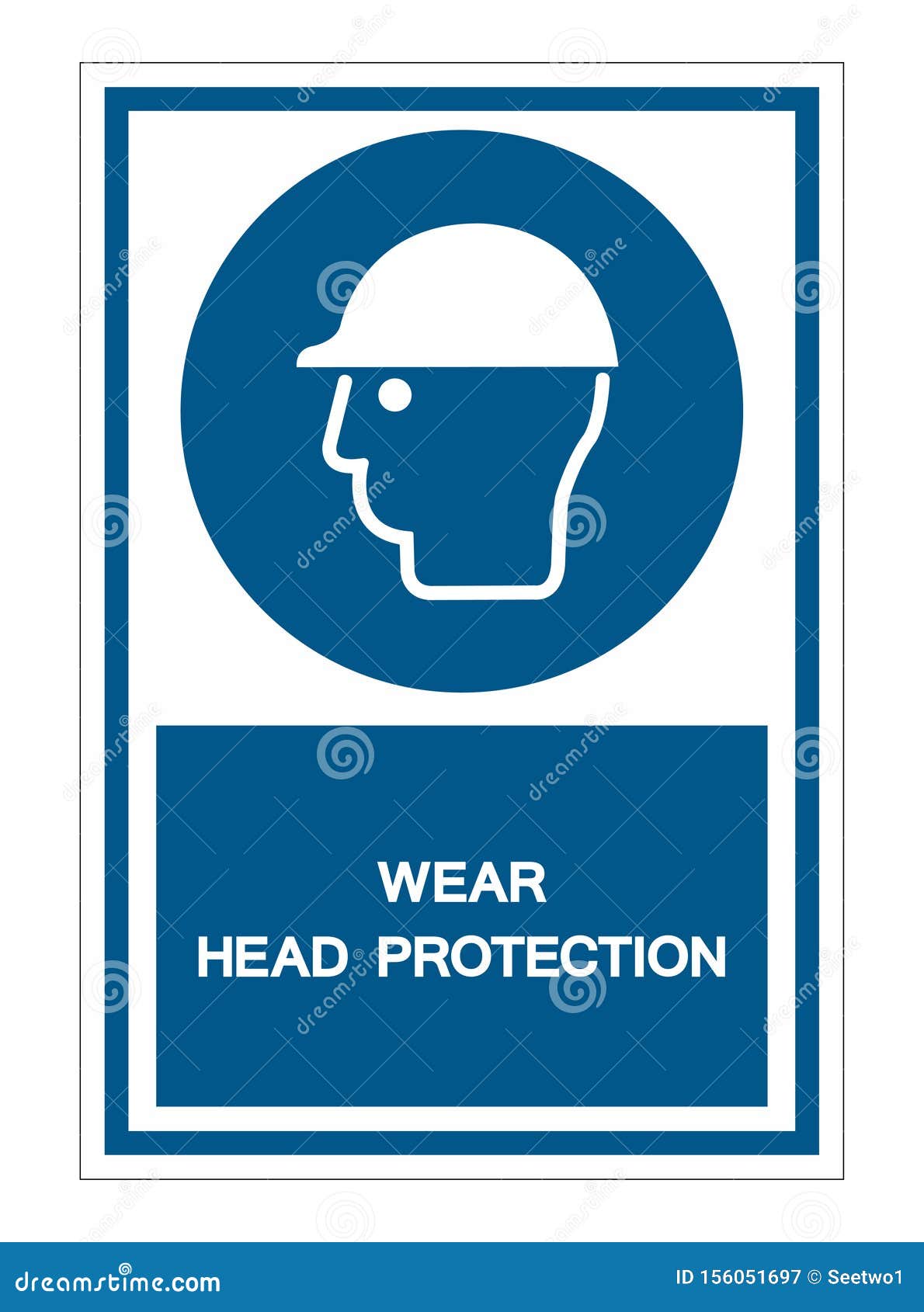 Wear Head Protection Symbol Sign Isolate on White Background,Vector