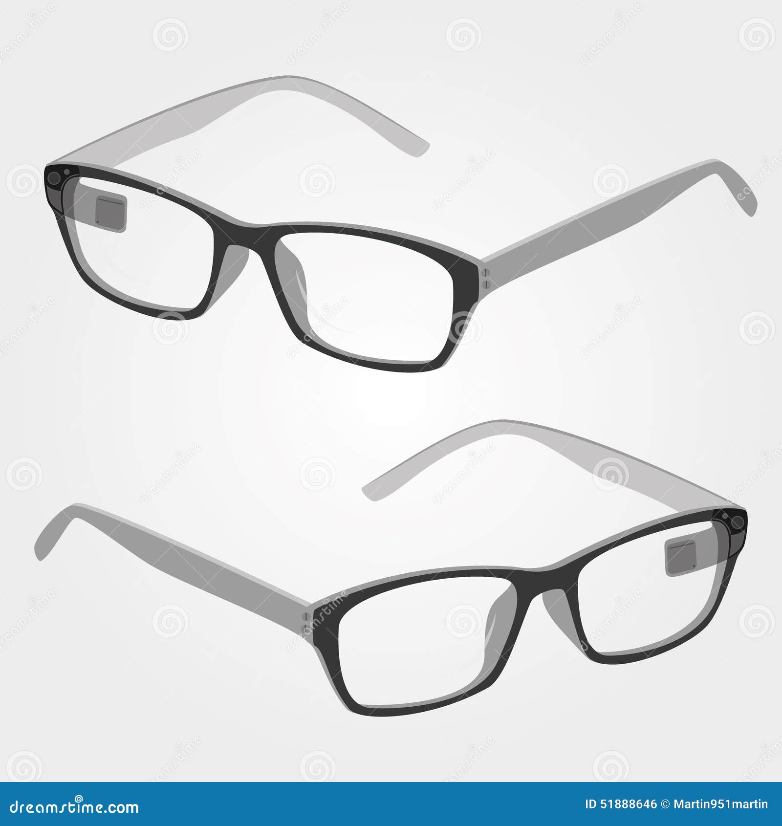 Wearable Electronics Smart Glasses with Camera and Display Stock Vector