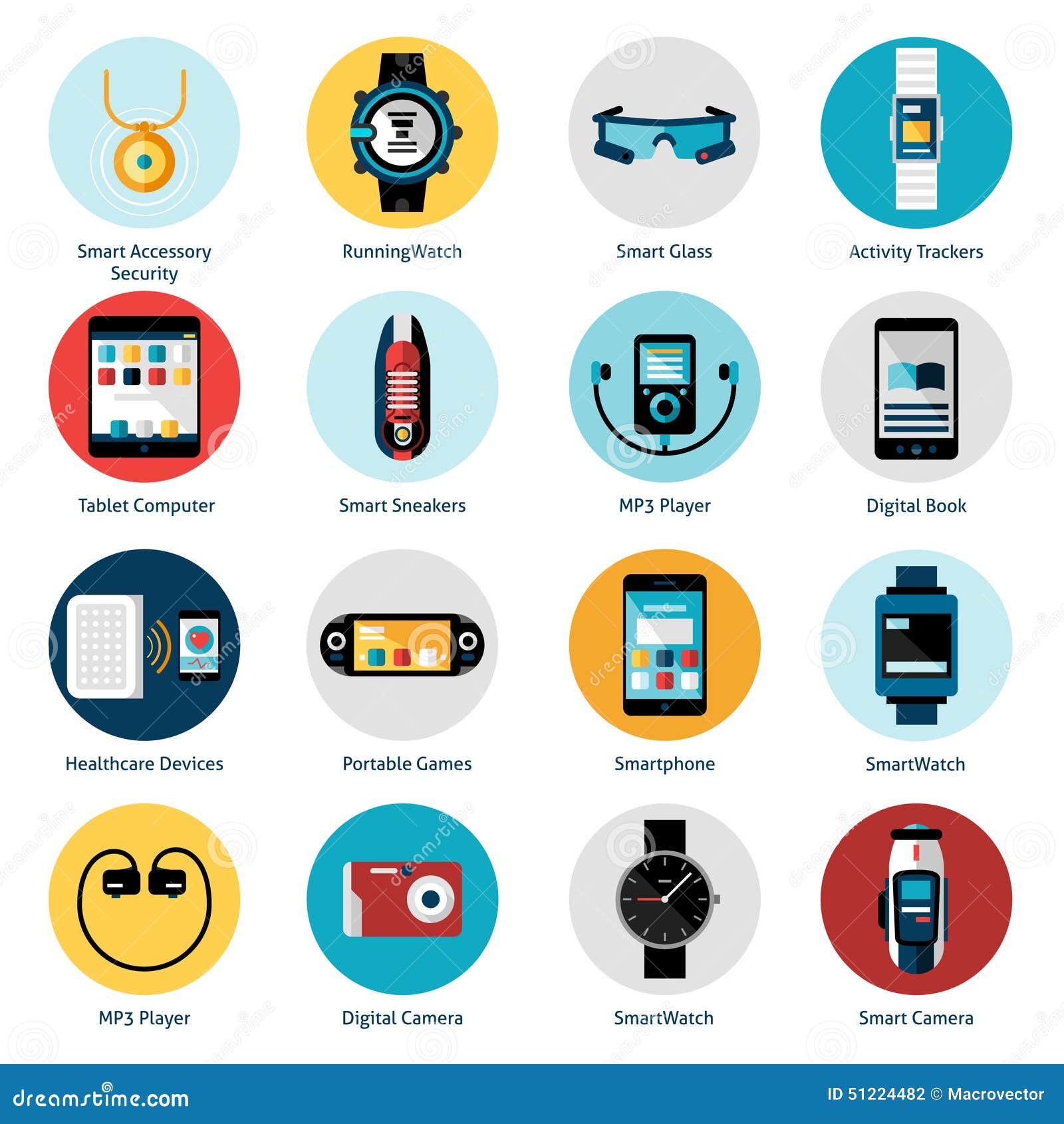 Free Vector  Smart gadgets, wearable technology. trendy lifestyle