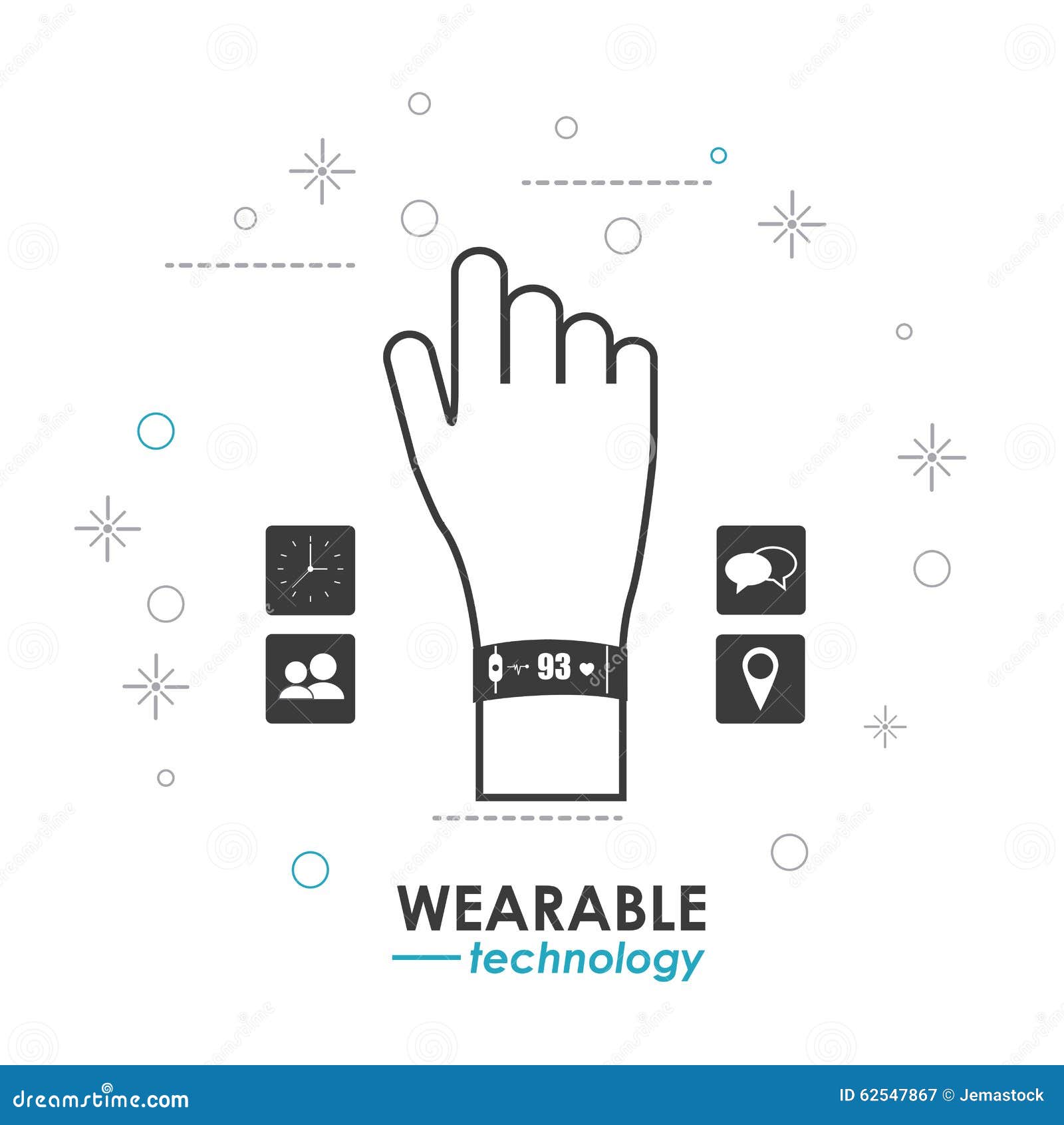 Wearable Technology , Vector Design Stock Vector Illustration of communication, multimedia
