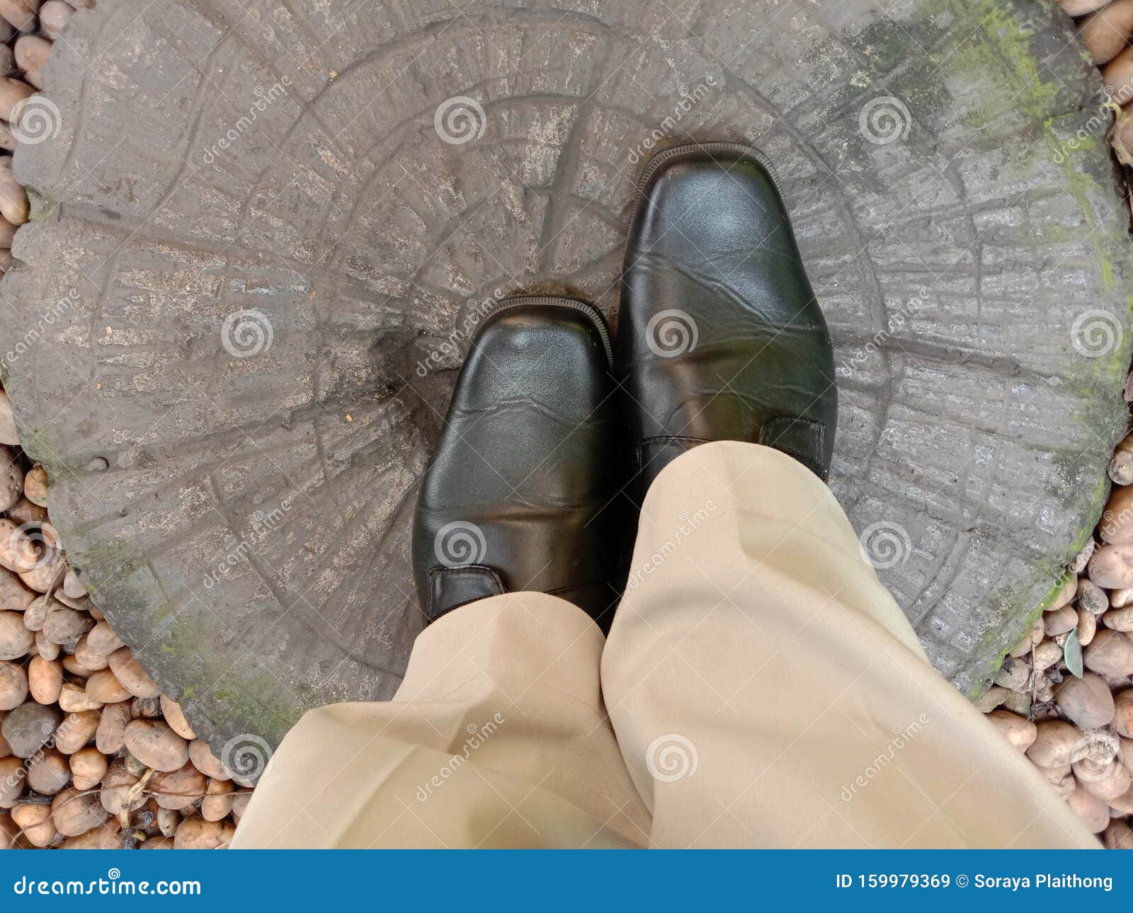 Wearing Black Leather Shoes are Polite and Can Be Worn with Every Outfit . Stock Image - Image