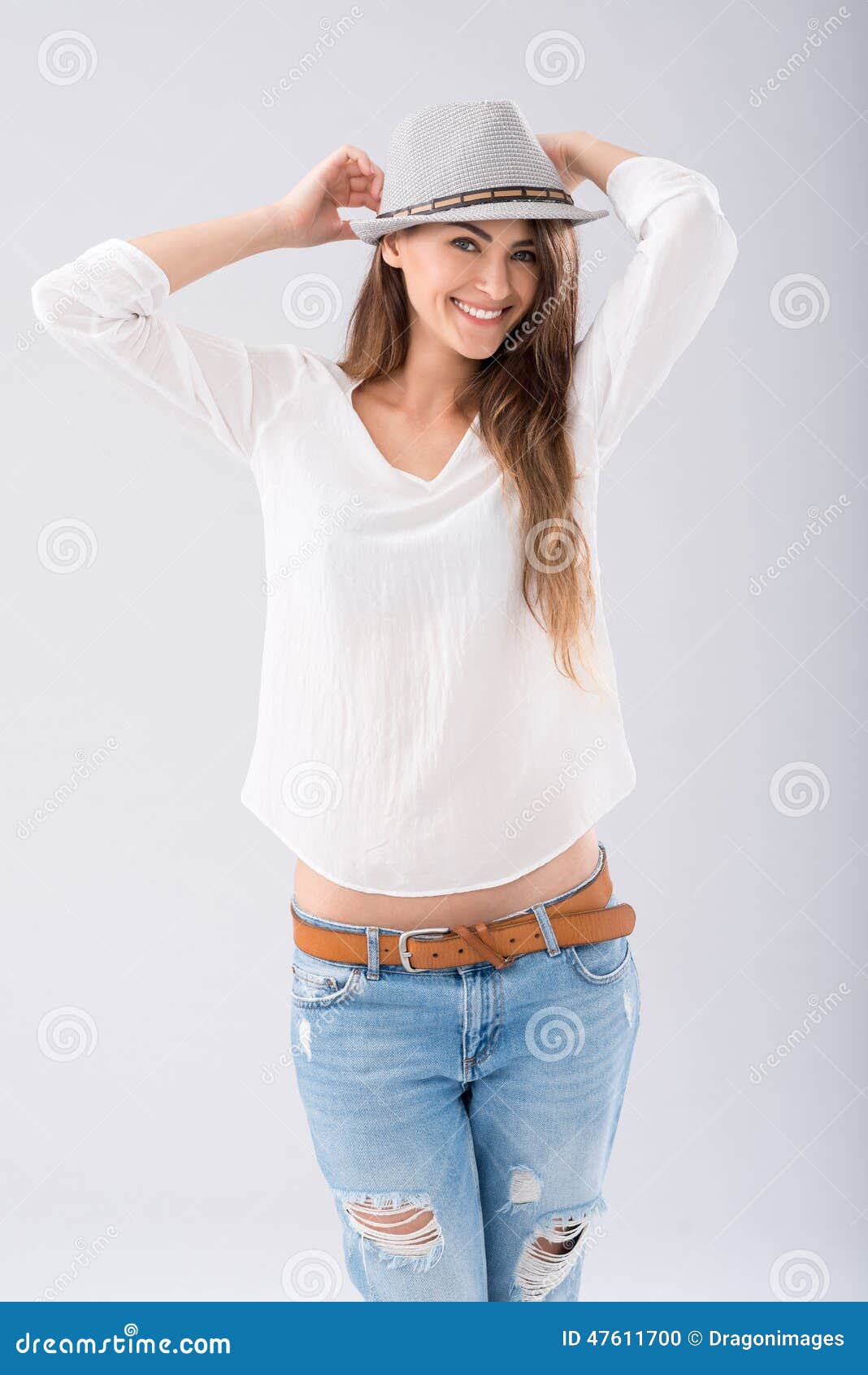 Wearing fedora stock photo. Image of portrait, stylish 47611700