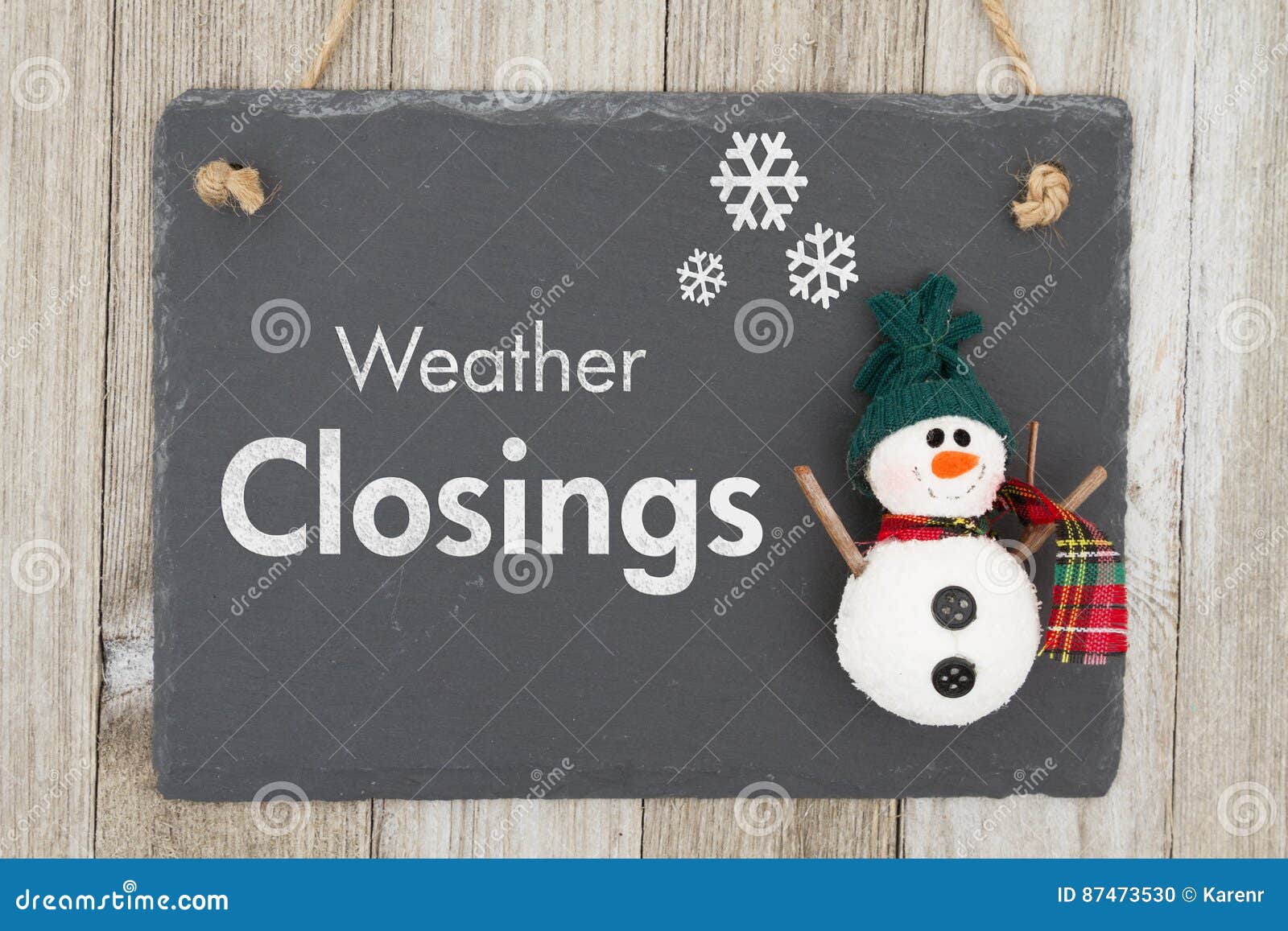 weather closing sign