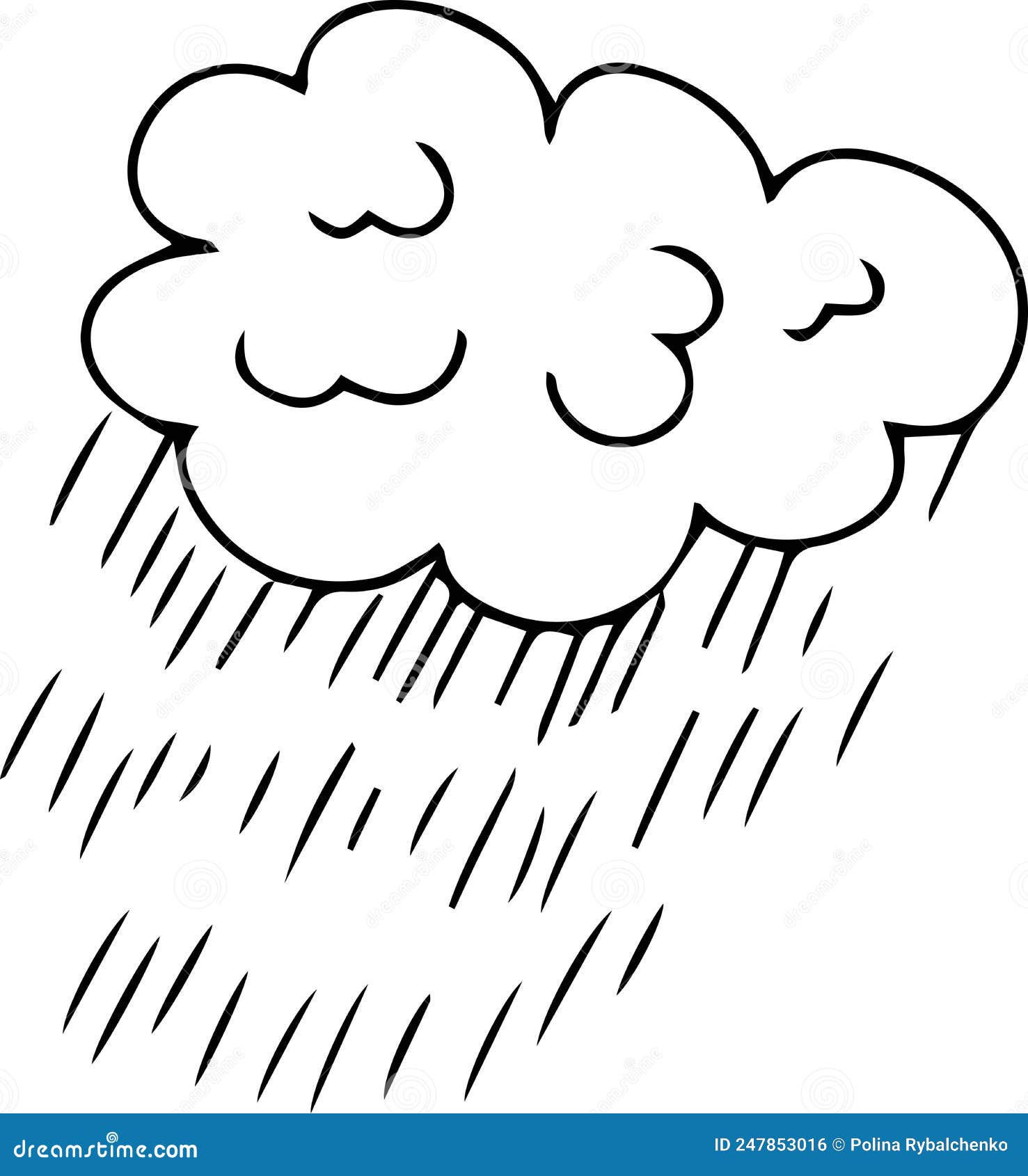 Weather Clouds Sun Lightning Rain Coloring Book for Kids Doodle Sketch ...