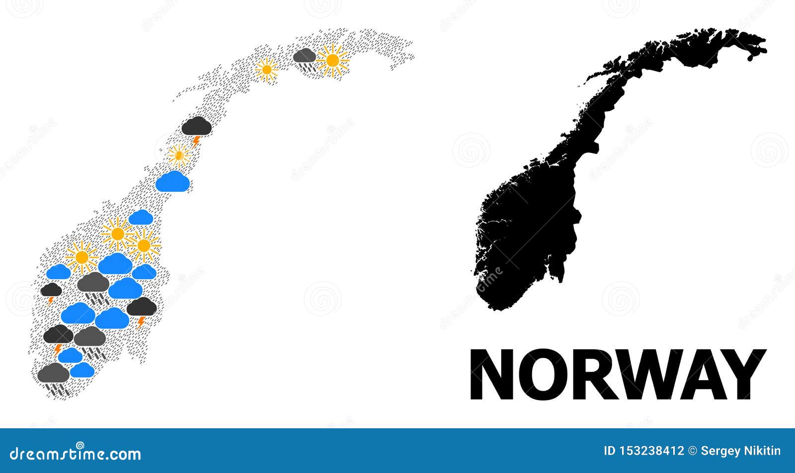 weather collage map of norway