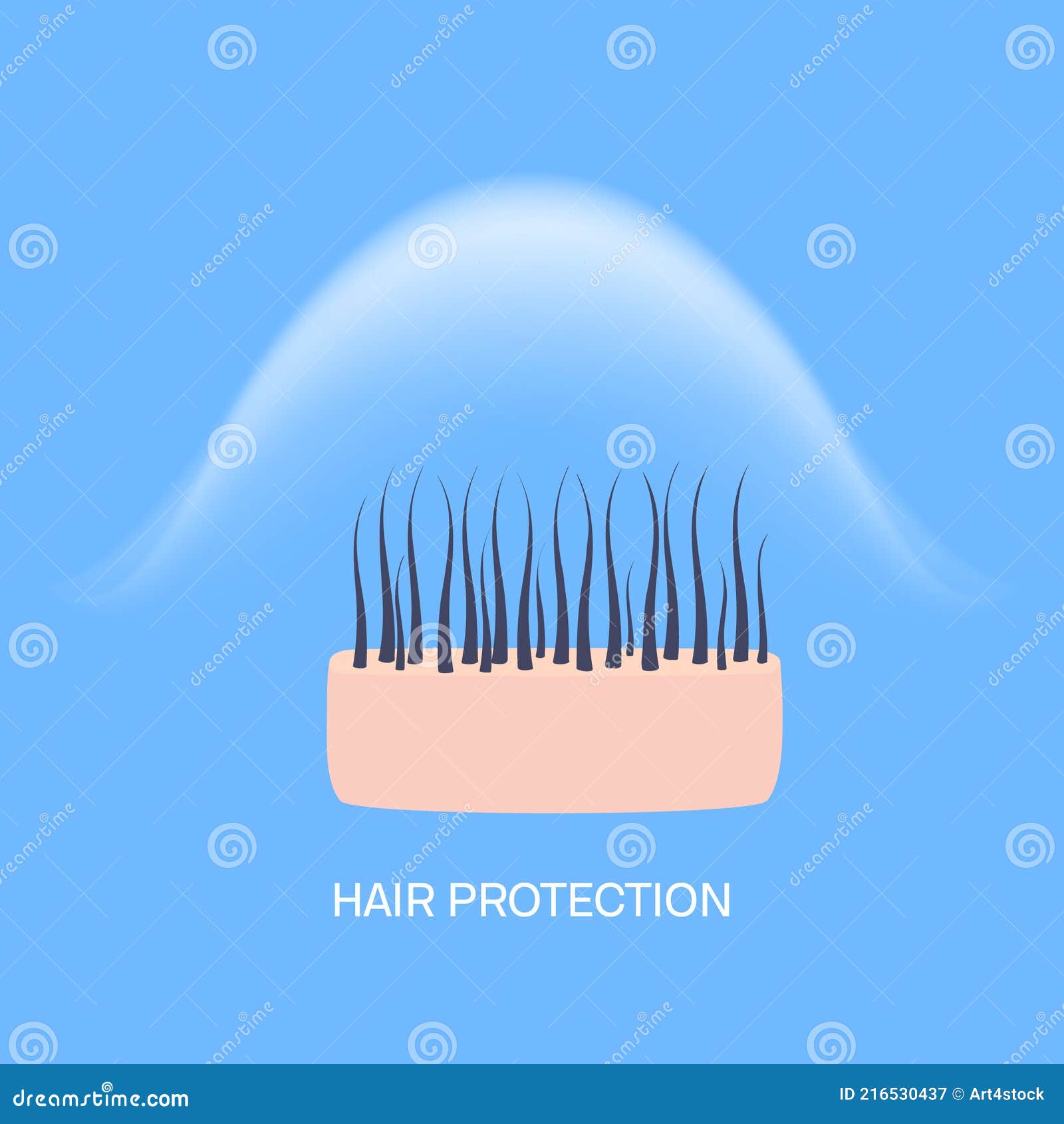 Weather Damage Prevention and Hair Protection Concept Stock Vector ...