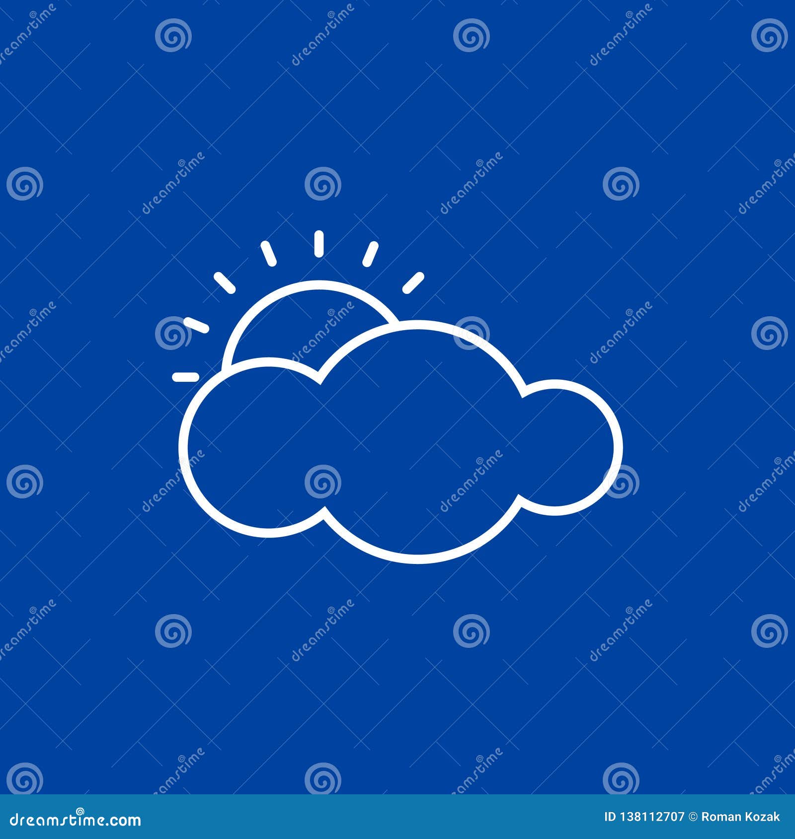 Weather Icon on Blue Background Stock Vector Illustration of cool