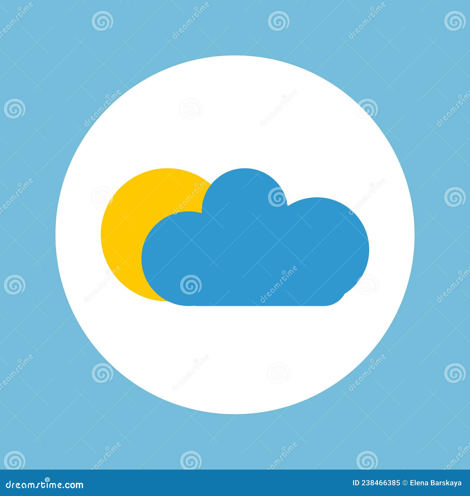 Weather Icon on a Blue Background for Use in  Design Stock