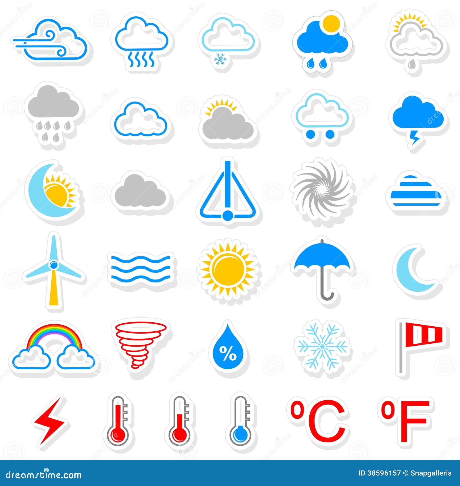 Weather Icon stock vector. Illustration of sign, spring - 38596157, image size:1600x1690