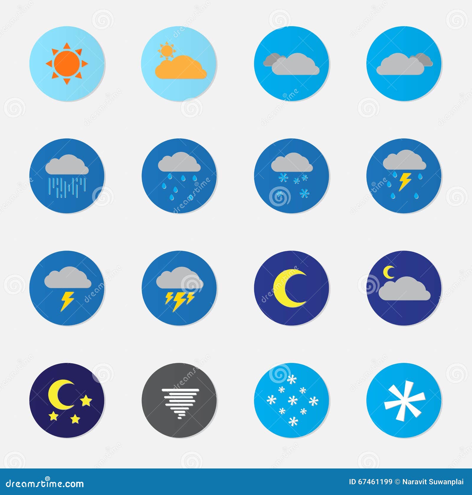 Weather Icon Set Color stock vector. Illustration of badge - 67461199