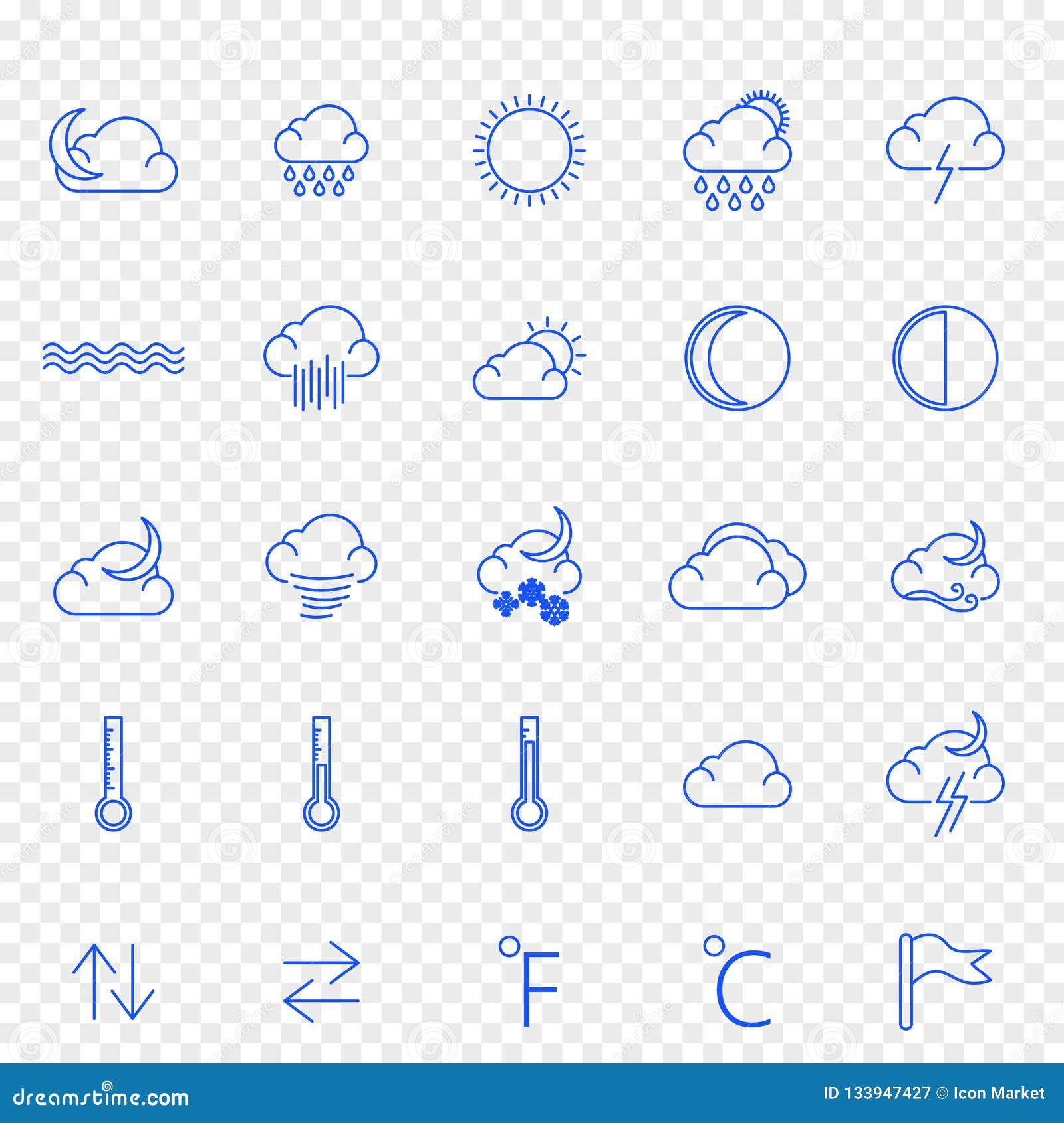 Download Weather Icon Set. 25 Vector Icons Pack Stock Vector ...