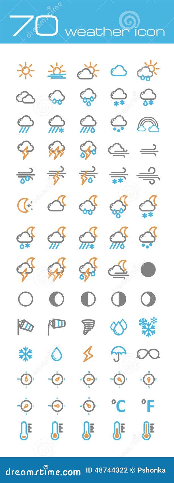 The modern weather icons set, eps 10