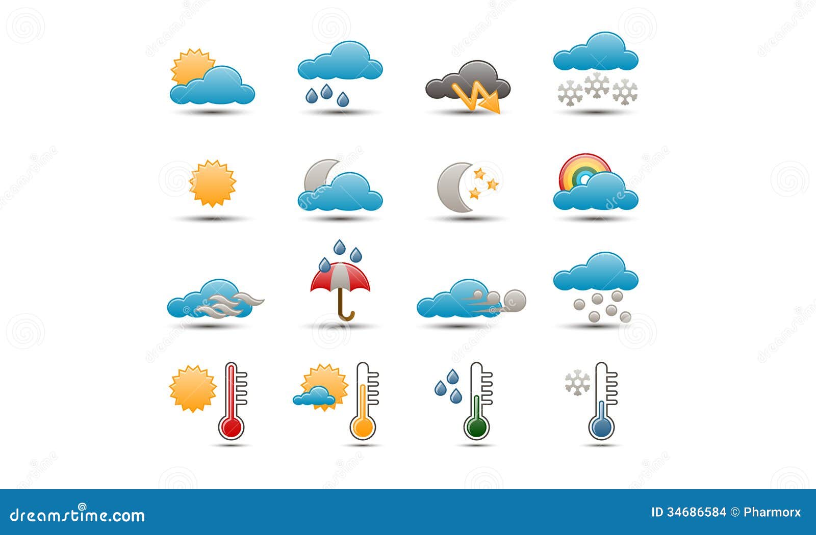 weather icons stock illustration illustration of bright 34686584