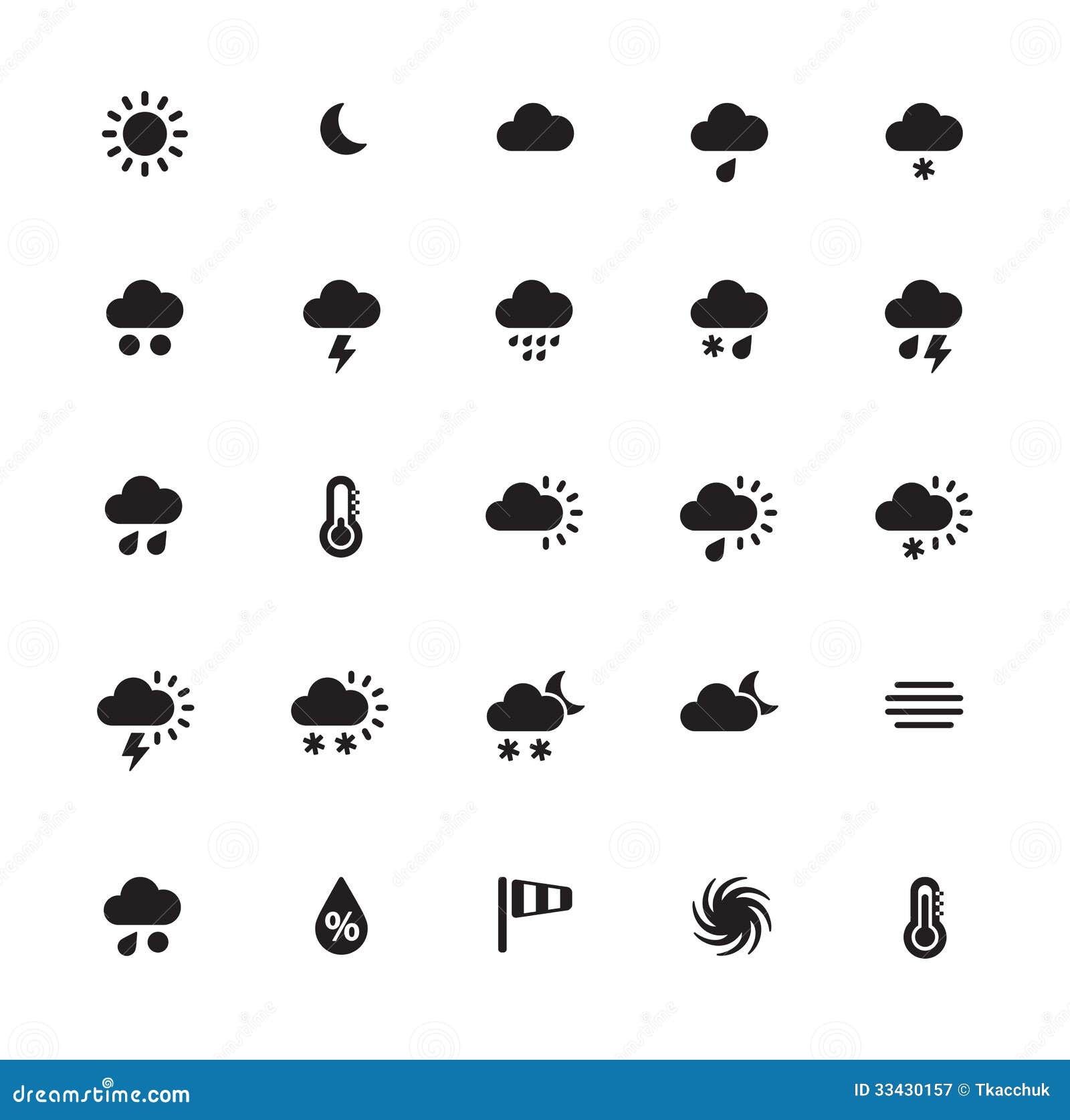 Weather Icons On White Background. Stock Vector ...