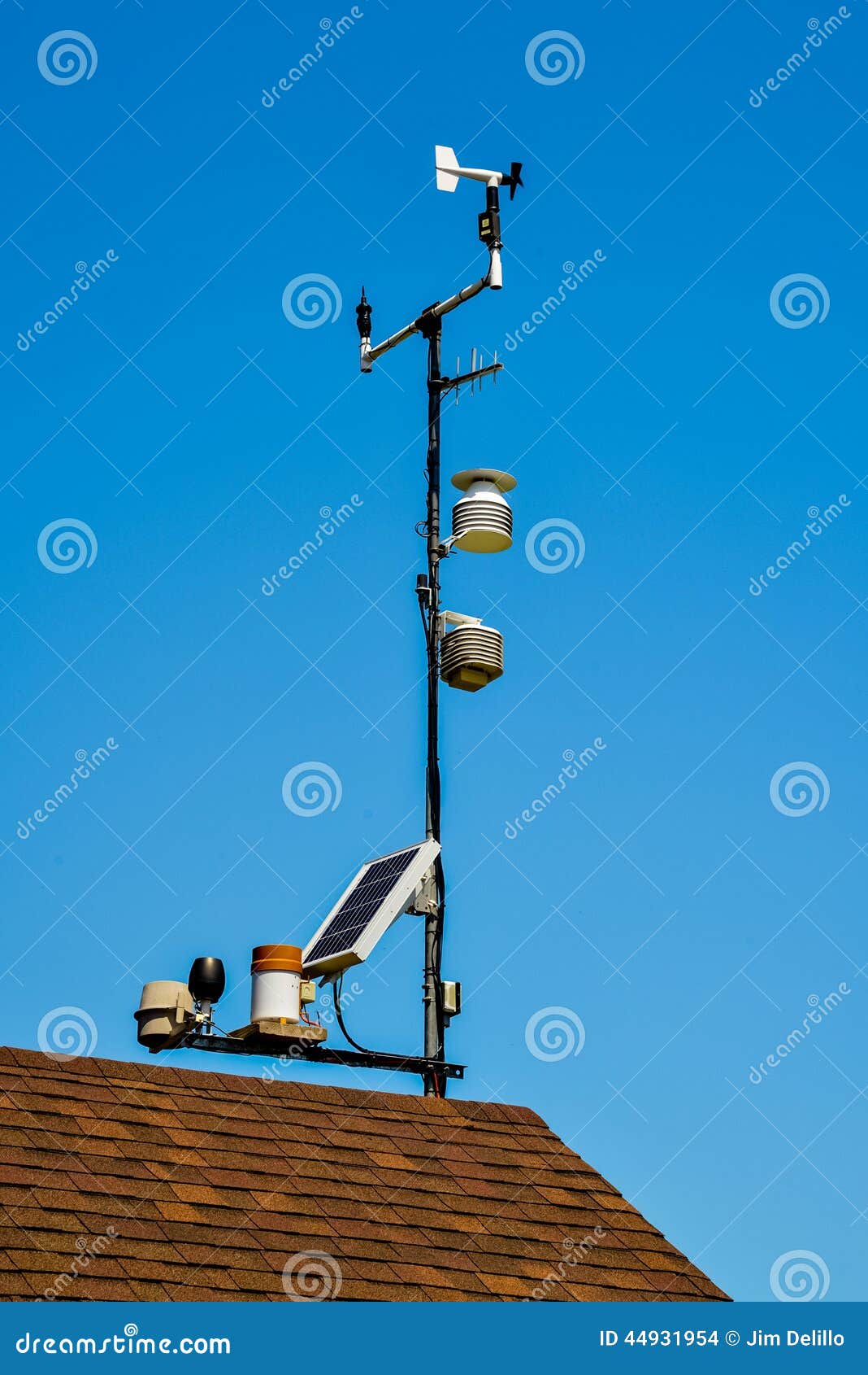 Weather station on roof stock photo. Image of technology 44931954