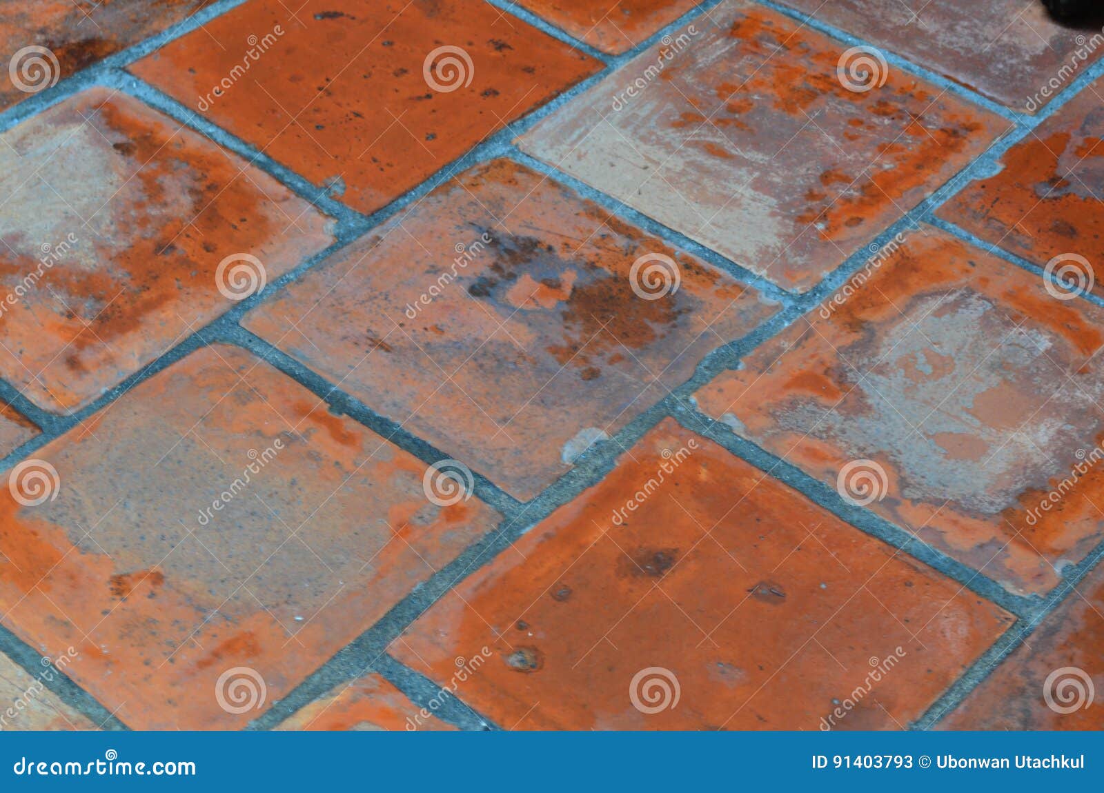 Weathered Orange Floor Tile Stock Image Image of orange, decor 91403793