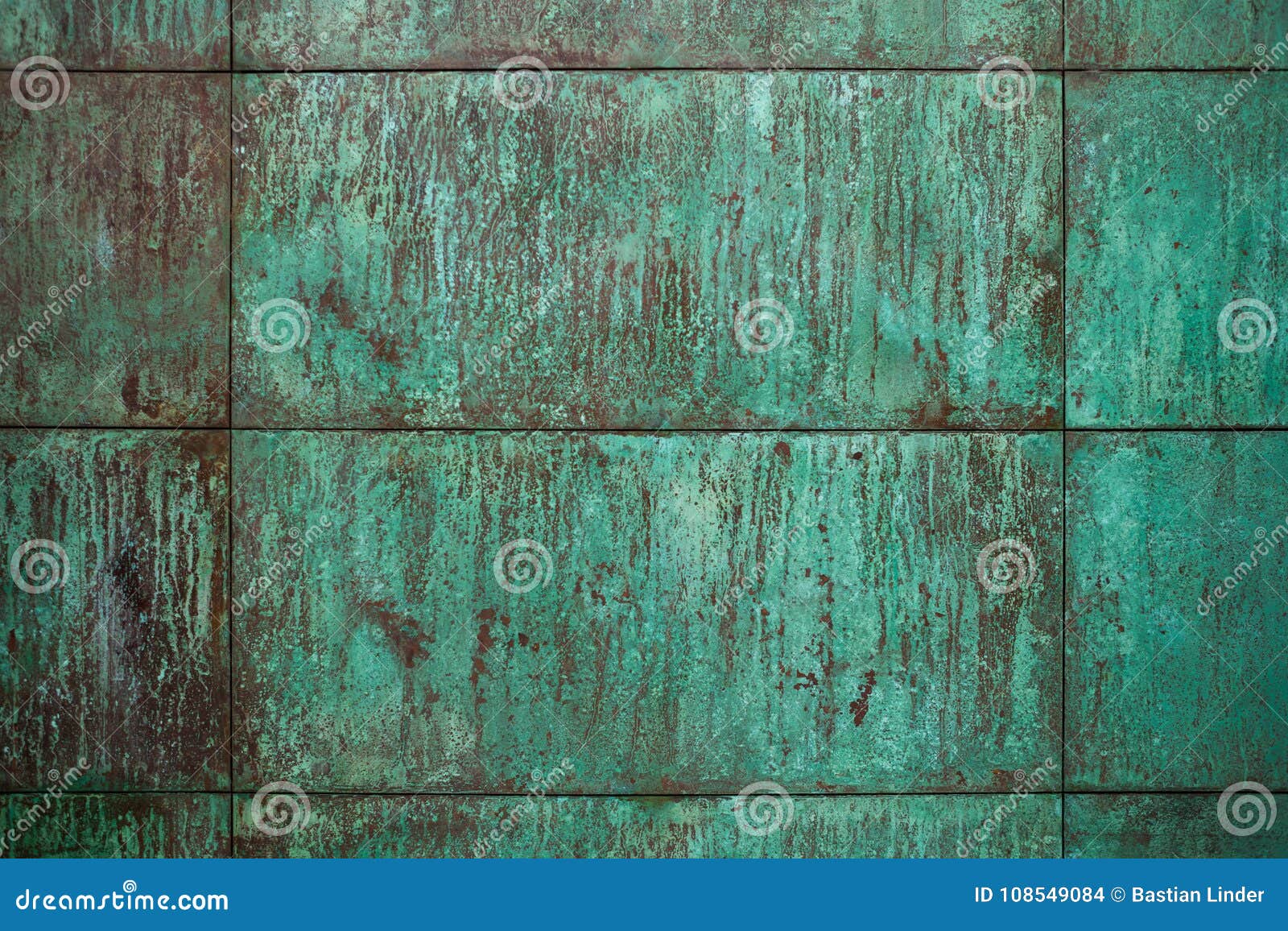 Weathered, Oxidized Copper Wall Structure Stock Photo Image of