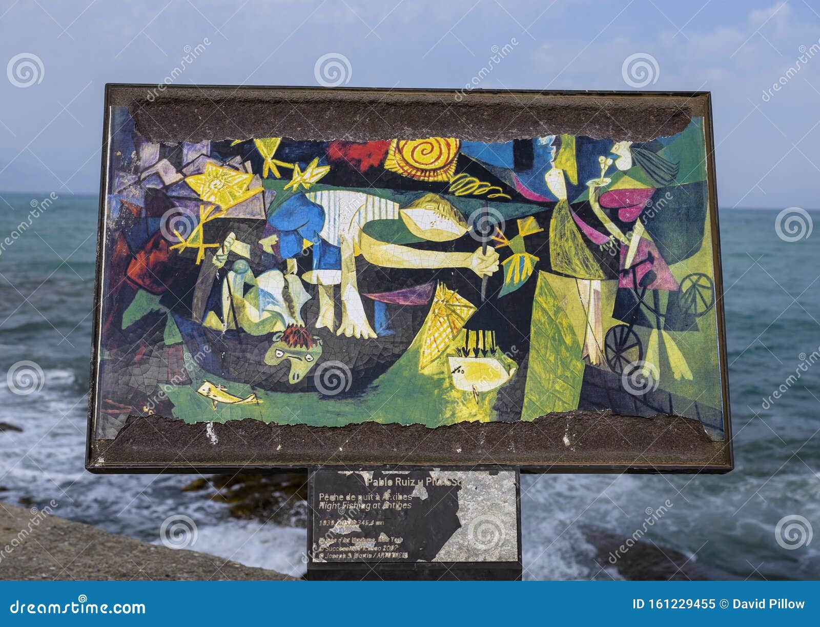 https://thumbs.dreamstime.com/z/weathered-photo-night-fishing-antibes-painting-pablo-picasso-top-museum-archeology-france-pictured-161229455.jpg