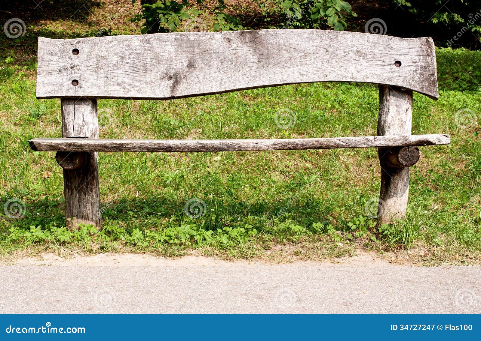 Weathered Wooden Park Bench Royalty Free Stock Photography 