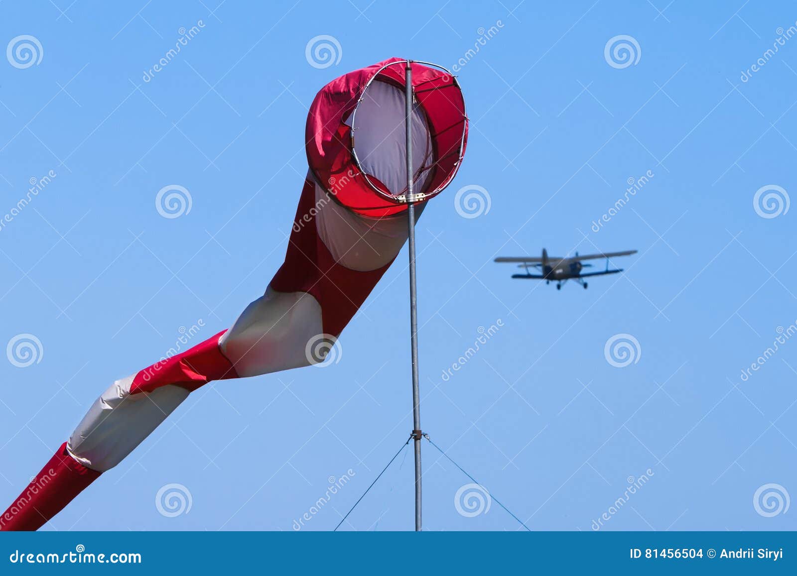 Weathervane and Aviation at the Airport. Stock Photo Image of