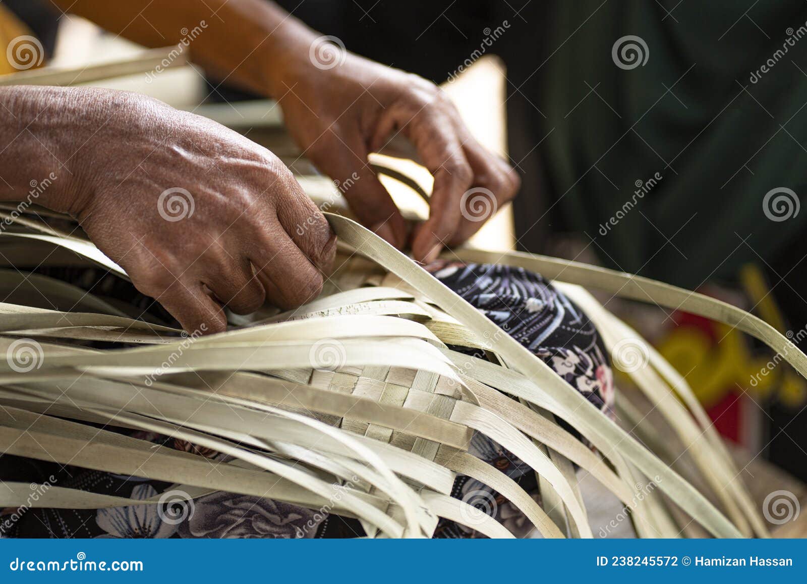 Weaving with Bur Rush Plant Leaves Stock Photo Image of botany, craft