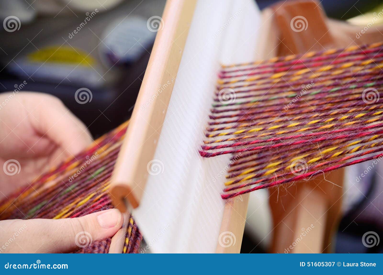 Weaving stock image. Image of weaving, fiber, loom, hands 51605307