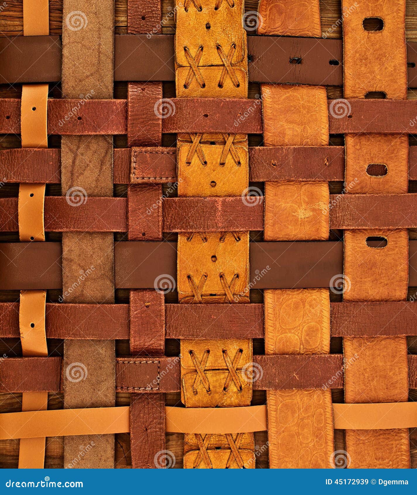 Weaving of leather belts stock image. Image of brown 45172939