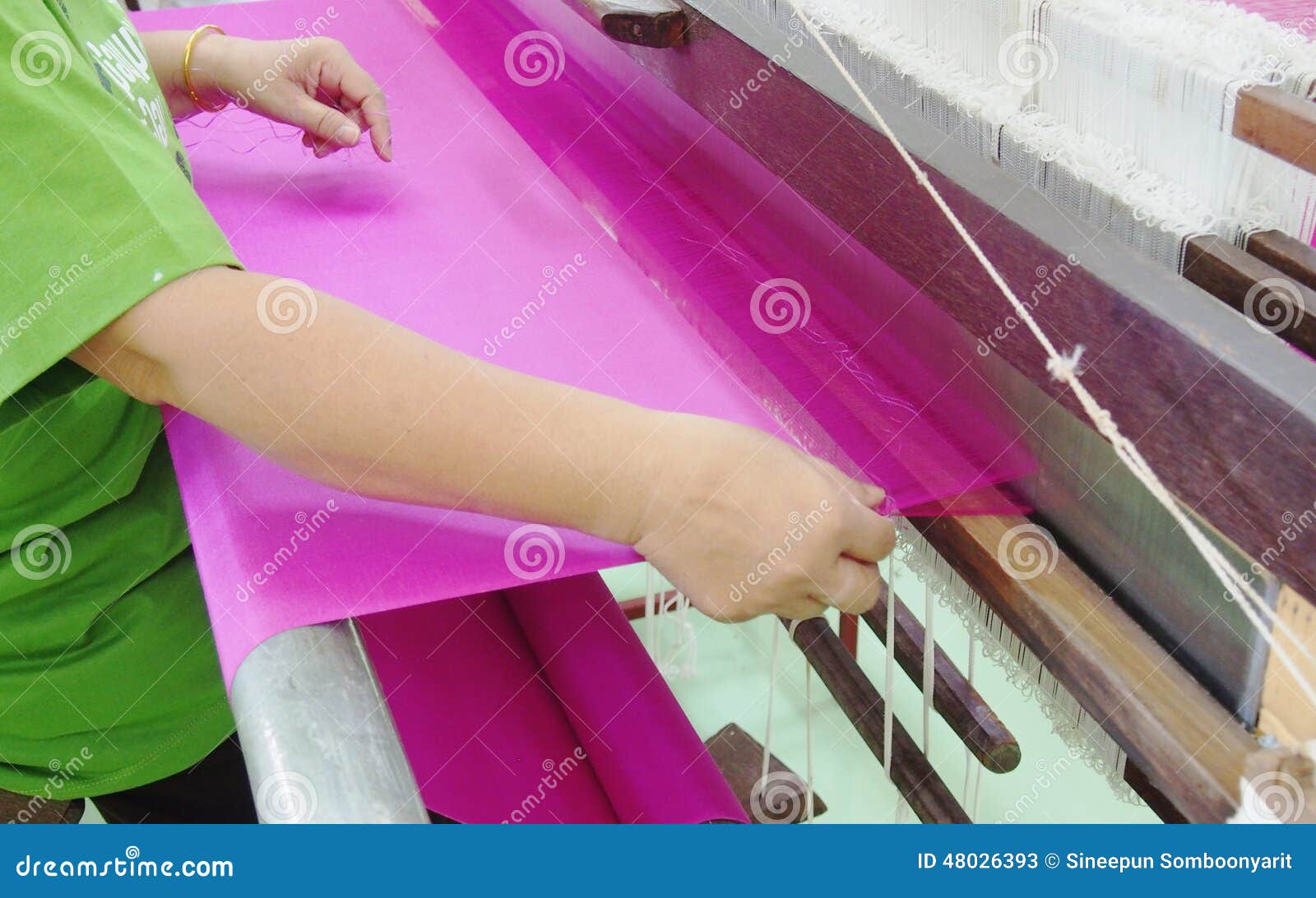 Weaving silk fabric stock image. Image of string, dyers 48026393
