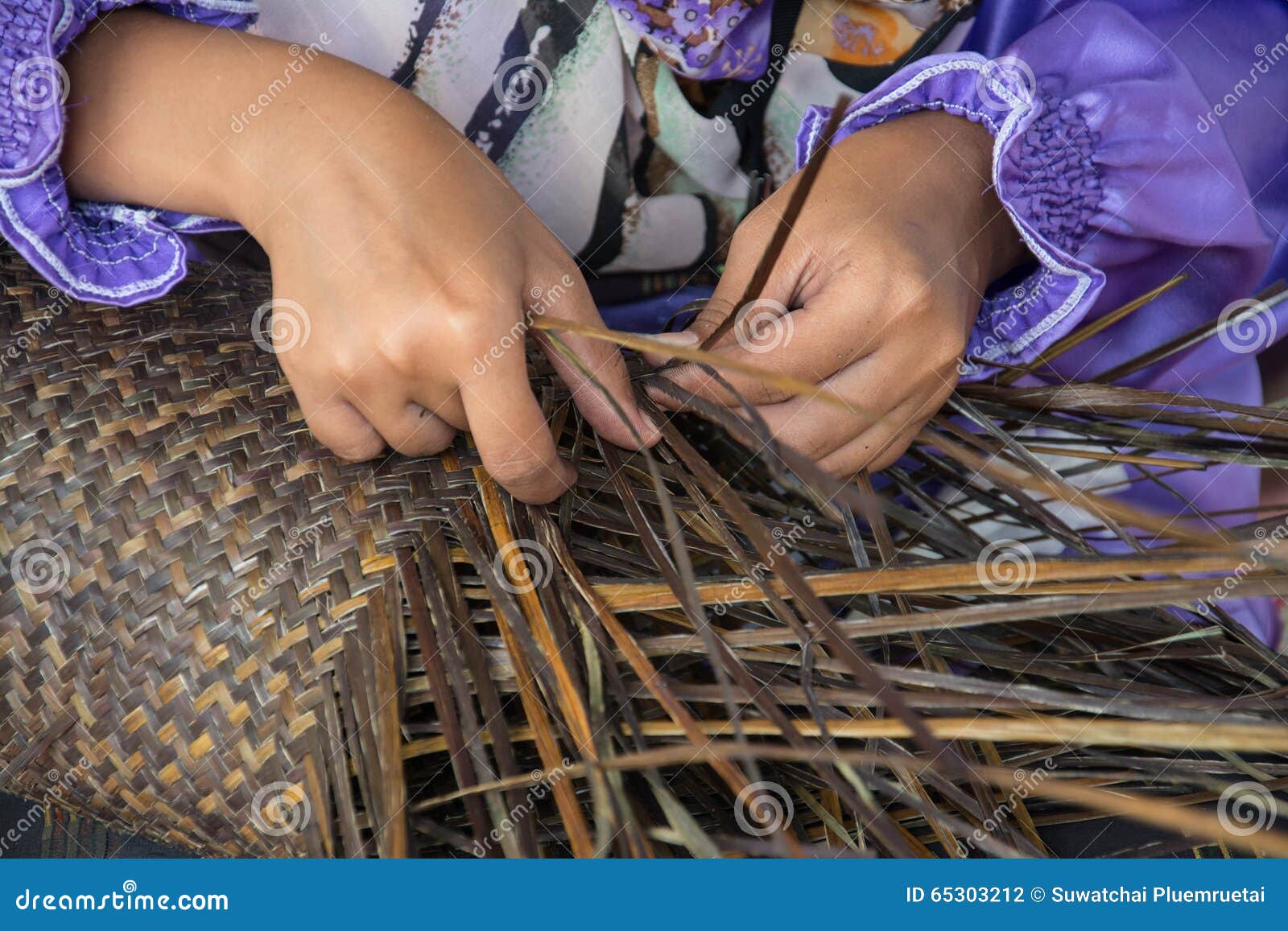 Weaving a Wicker Basket by Handmade Stock Photo - Image of close, hand ...