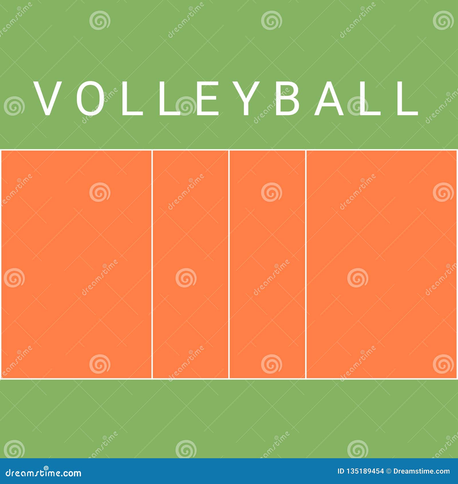 Flat Volleyball gym stock vector. Illustration of ball 135189454