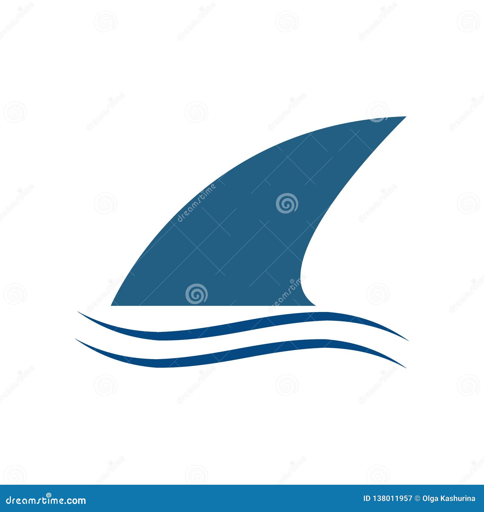 Fin Shark Above the Water Modern Logo Symbol - Vector Stock Vector ...