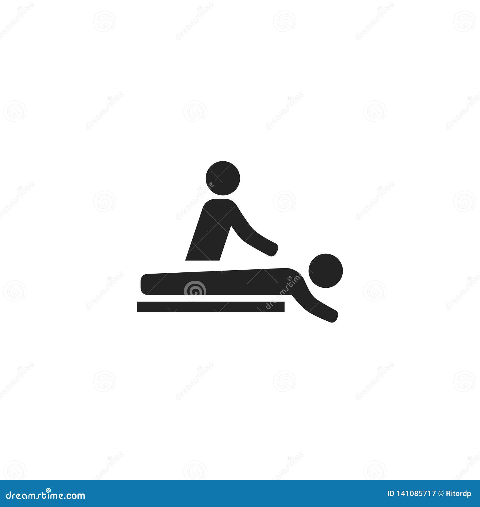 Massage Glyph Vector Icon, Symbol or Logo. Stock Vector Illustration of sign, physiotherapist
