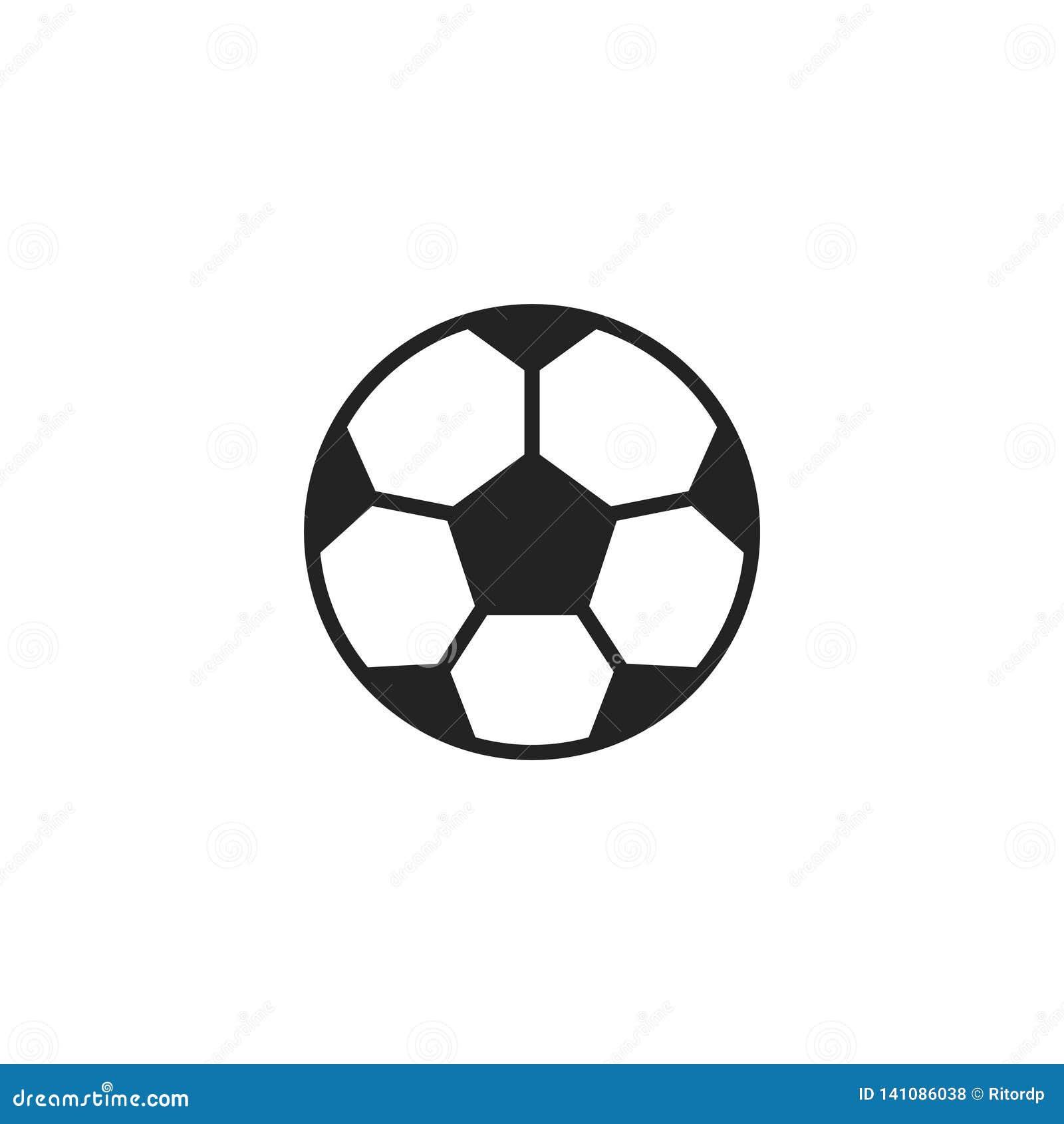 Football Ball Glyph Vector Icon, Symbol or Logo. Stock Vector