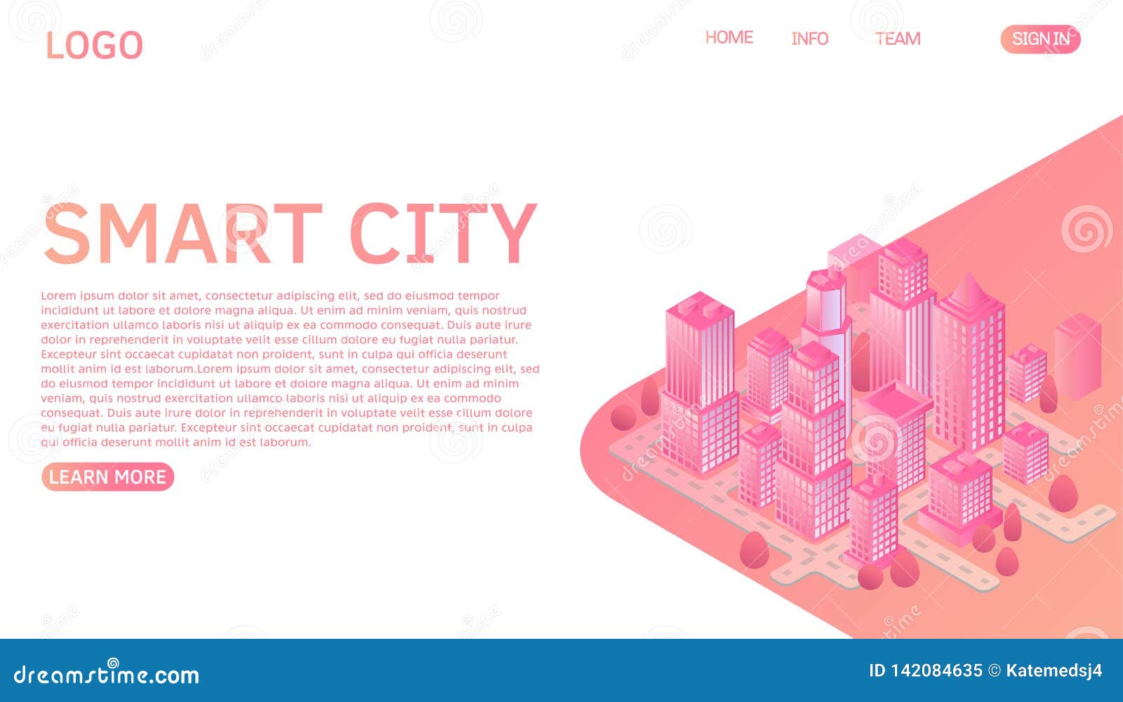 smart city or intelligent building isometric  concept. website landing page template.