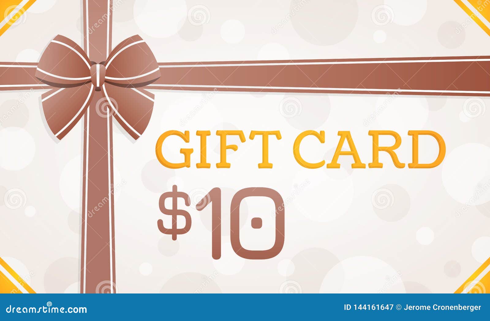 Gift Card, Gift Voucher 10 Dollars Stock Illustration Illustration