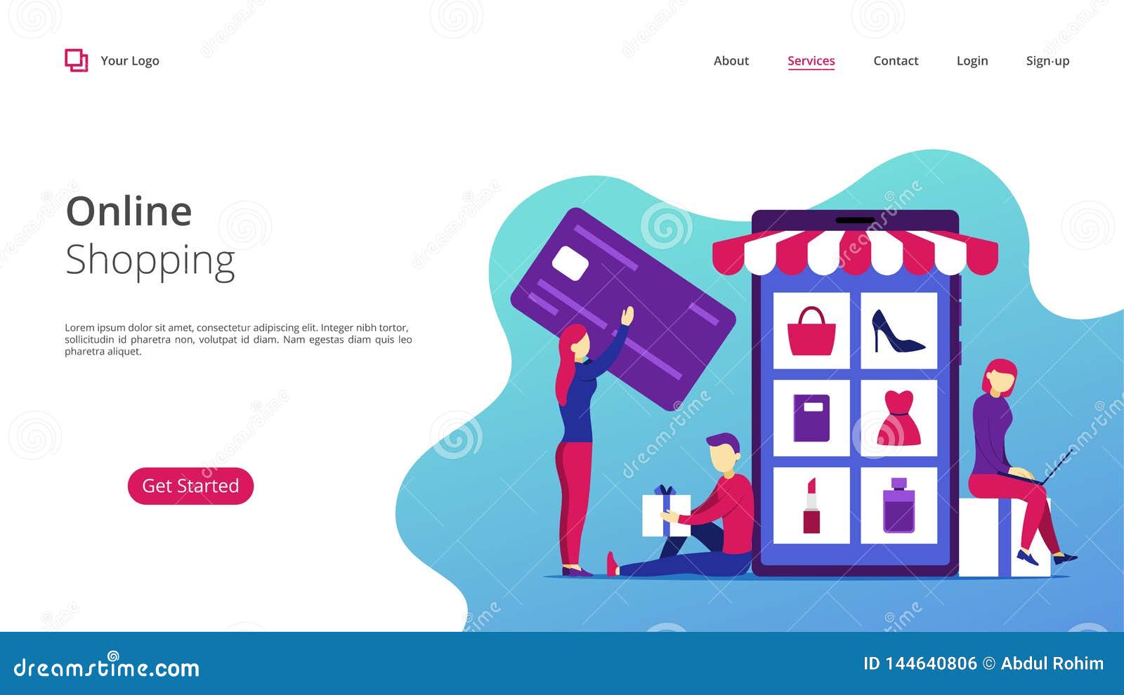 Online Shopping Business Concept Stock Illustration Illustration of