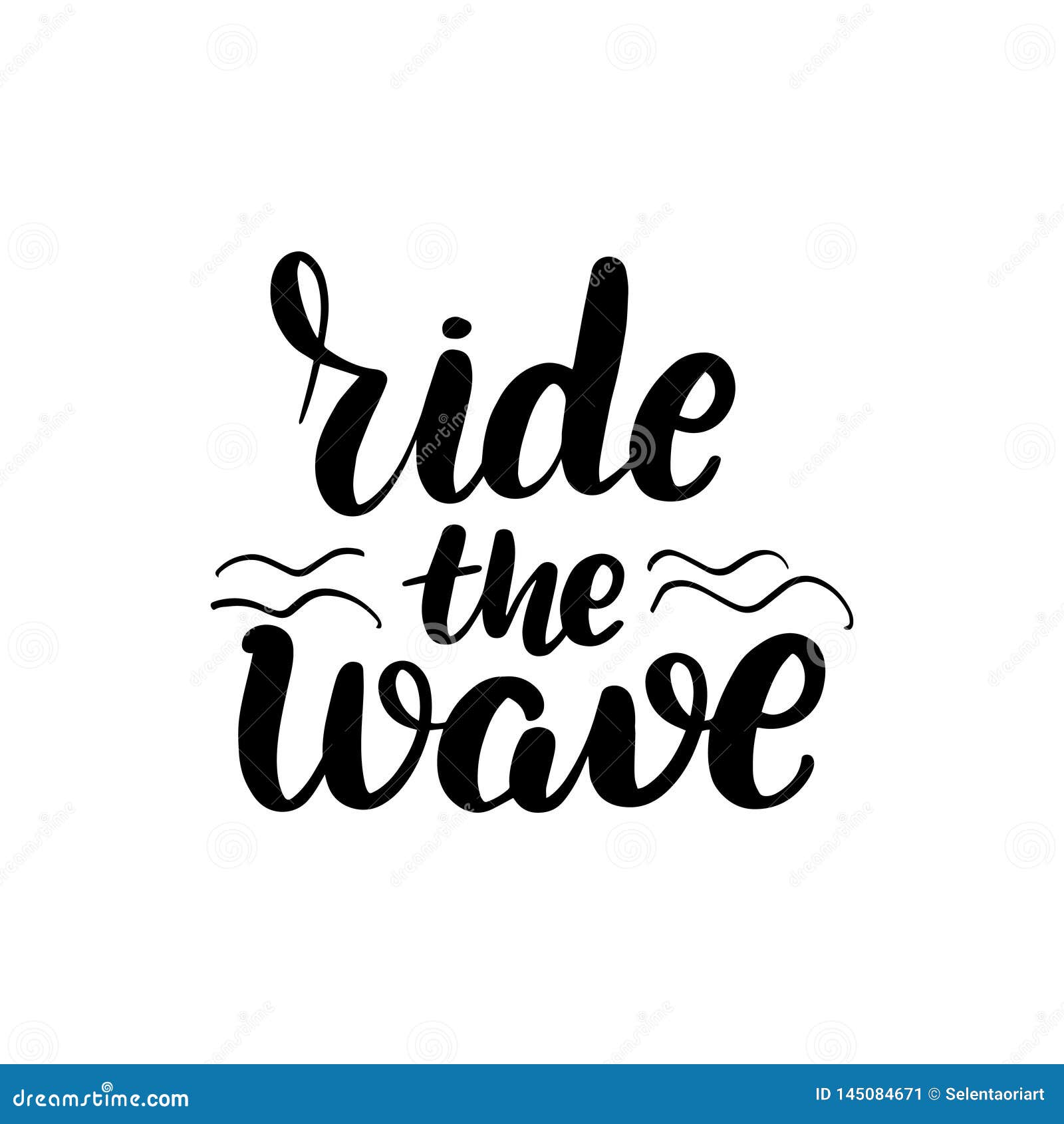 Lettering ride the wave stock vector. Illustration of font - 145084671