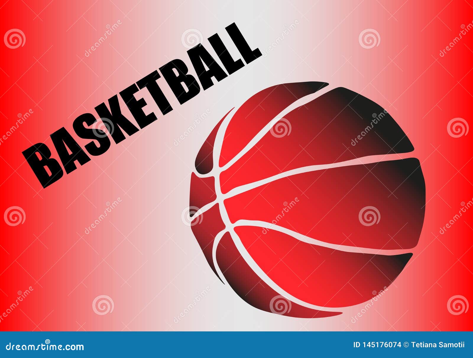 Silhouette of a Basketball Ball. Dots, Lines, Triangles, Text, Color