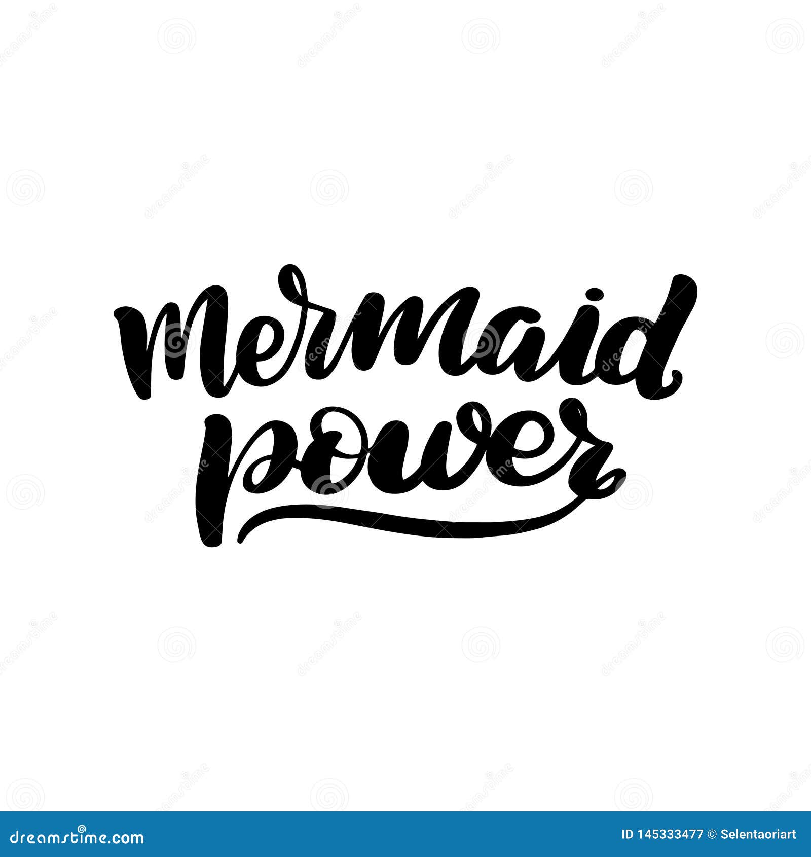 Lettering mermaid power stock vector. Illustration of quote 145333477