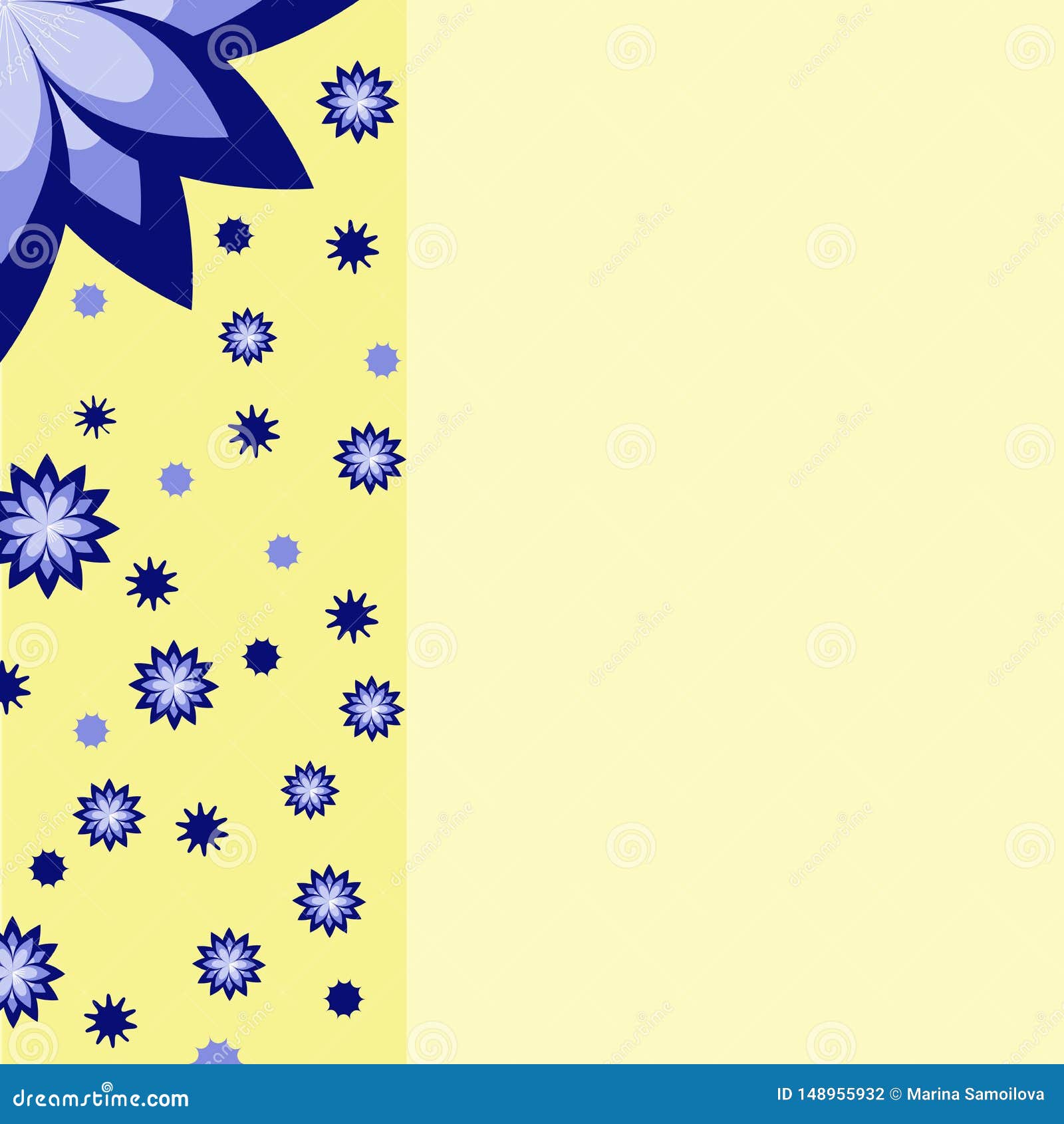 Blue flowers cover stock illustration. Illustration of winter 148955932