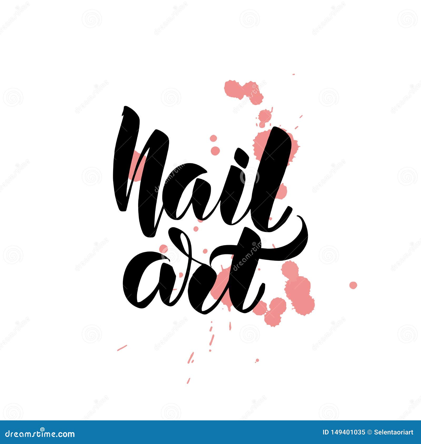 Lettering Nail art stock vector. Illustration of invitation 149401035